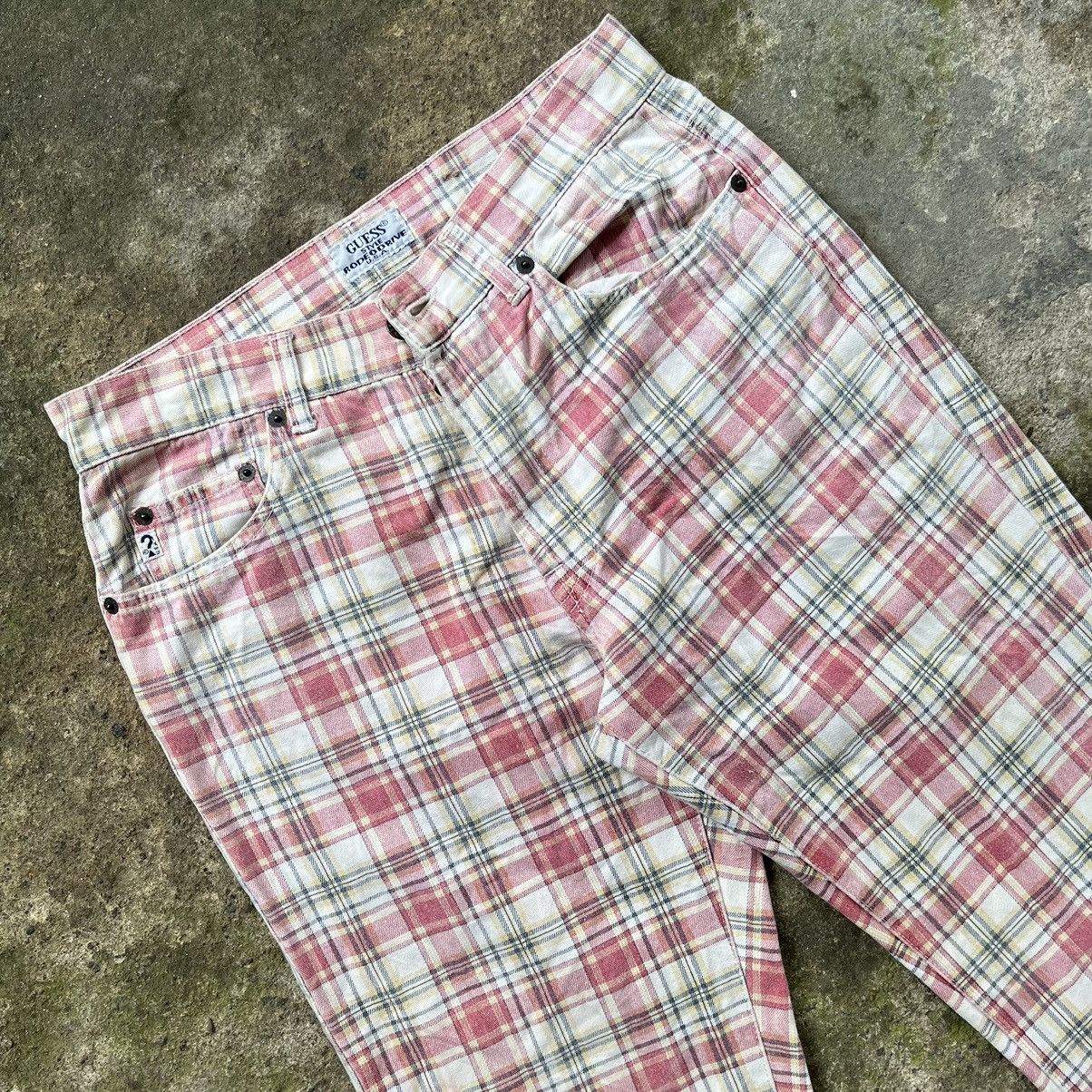 Guess × Vintage Vintage 80s Gues Georges Marciano Tartan Size US 31 - 2 Thumbnail