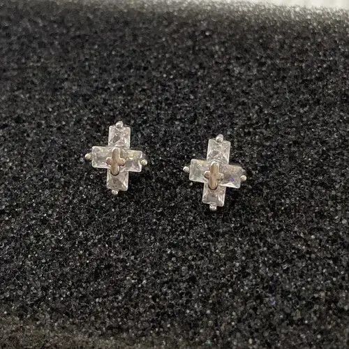 Designer × Jewelry Cross Stud Earrings for Men Women,Cross Earrings Size ONE SIZE - 2 Thumbnail