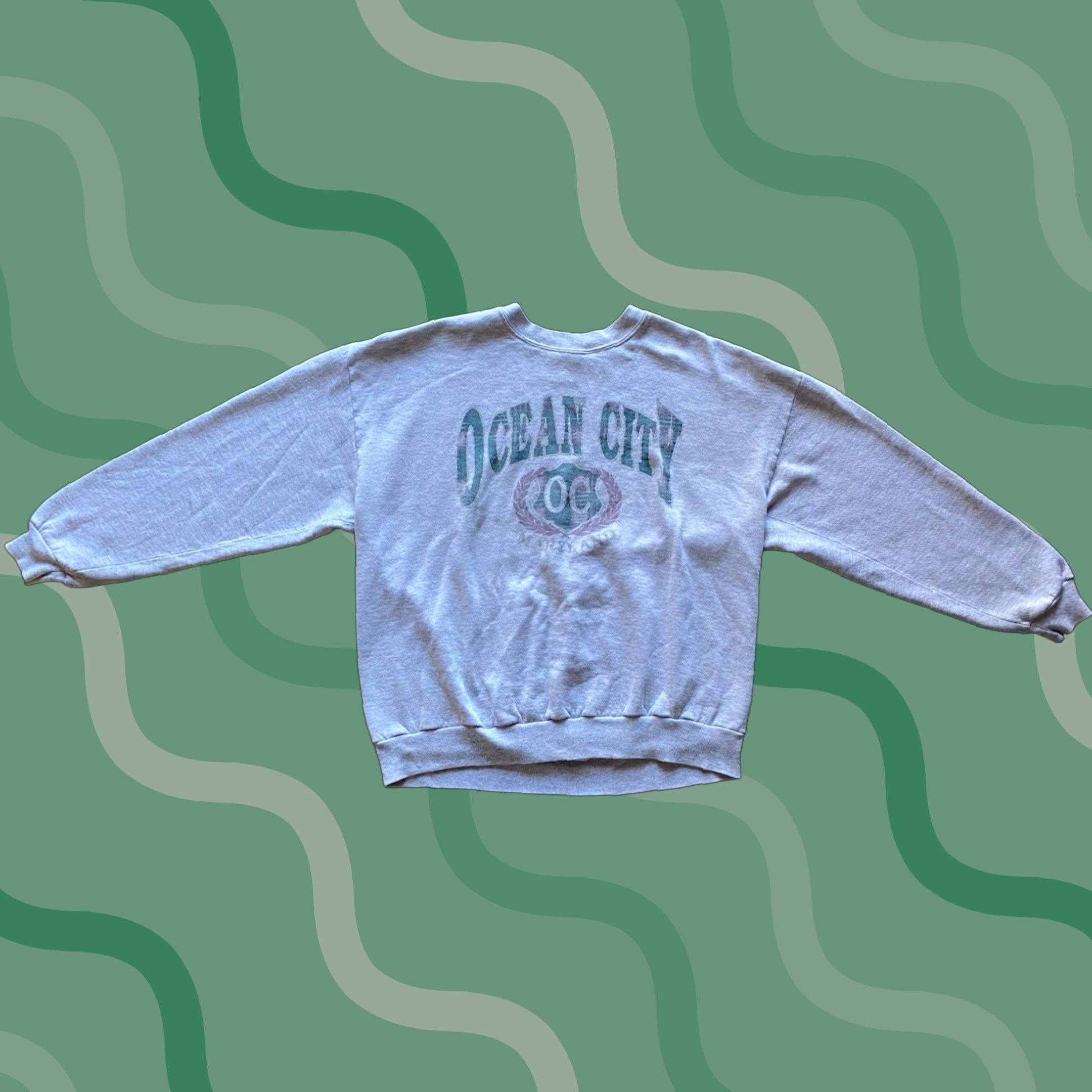Jerzees VINTAGE Jerzees Sweatshirt Made In USA Gray Men’s XL Ocean City Maryland VTG Size US XL / EU 56 / 4 - 1 Thumbnail
