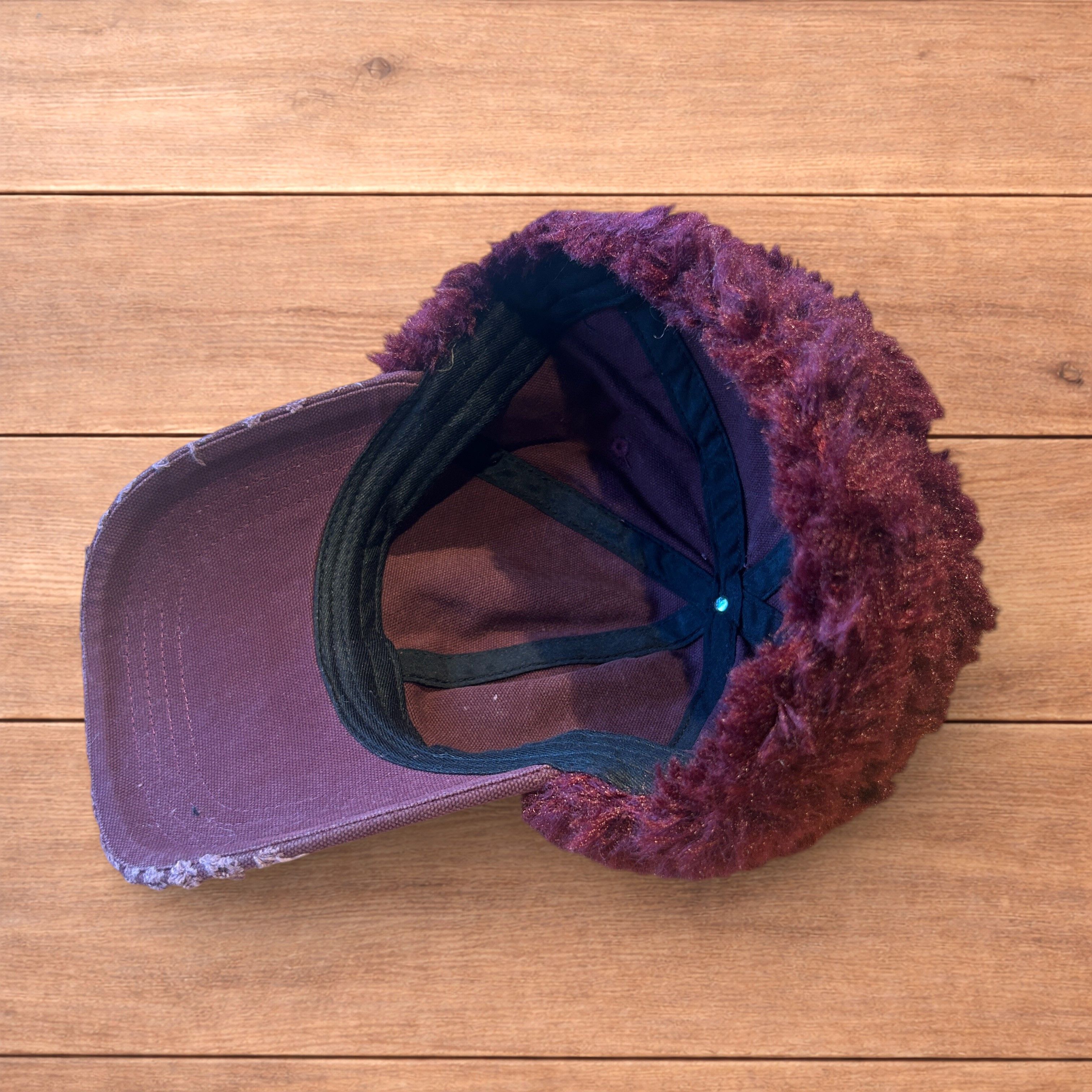 Japanese Brand Vintage style trapper Russian ear flap hat in maroon/red. Size ONE SIZE - 8 Thumbnail