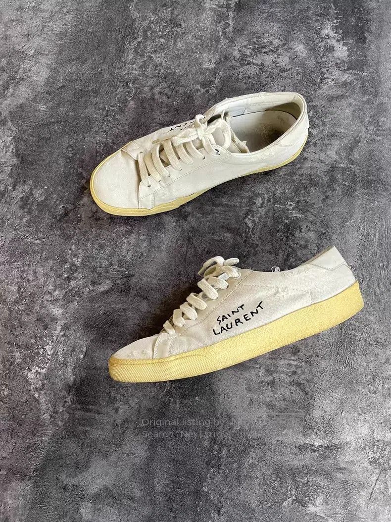 Saint Laurent Paris Saint Laurent Paris Embroidered Inscription Faded Destroye Size US 8 / EU 41 - 3 Thumbnail