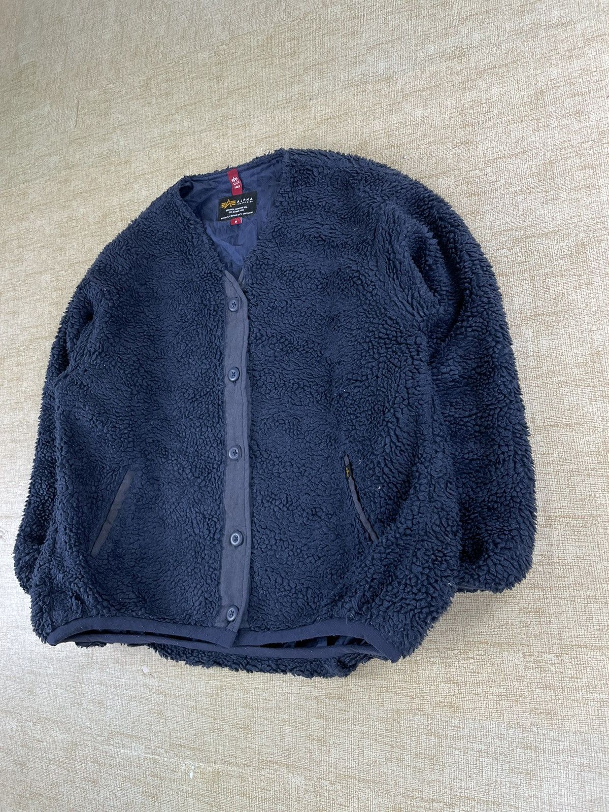 Alpha Industries 🔥ALPHA INDUSTRIES Buttoned Sherpa Jacket Size US M / EU 48-50 / 2 - 3 Thumbnail