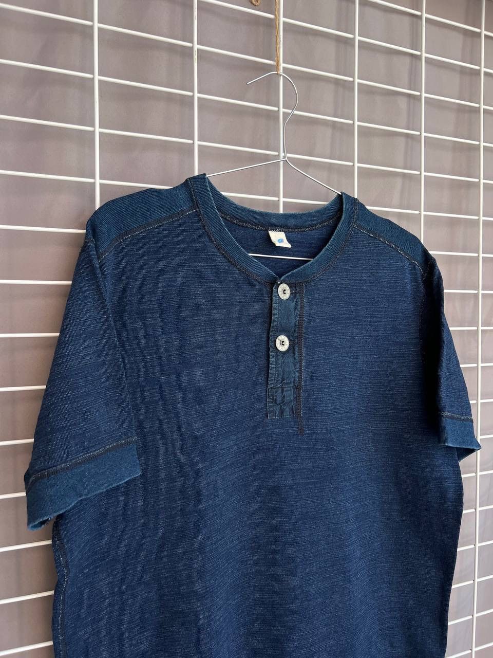 Pure Blue Japan Pure Blue Japan Knitted Henley T-Shirt Mens Size 3 or M/L Size US L / EU 52-54 / 3 - 3 Thumbnail