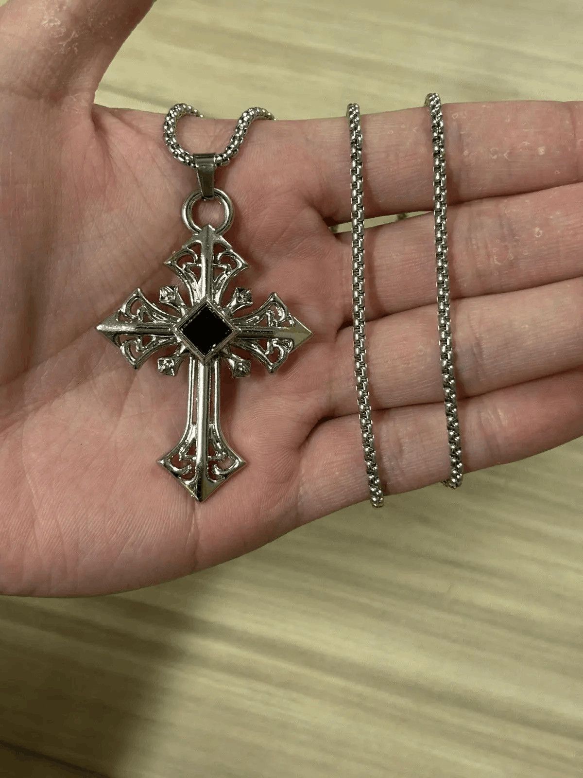 Japanese Brand GA2b - Black Ore Cross Necklace Size ONE SIZE - 1 Thumbnail