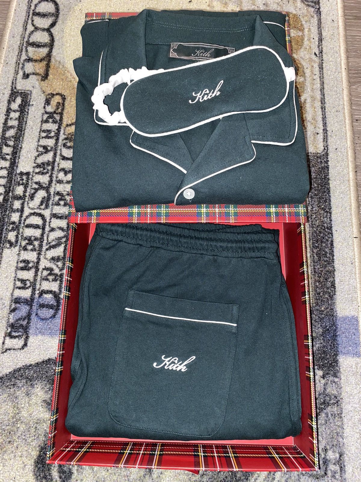 image of Kith Kithmas Script Pajama Set in Green, Men's (Size XL)