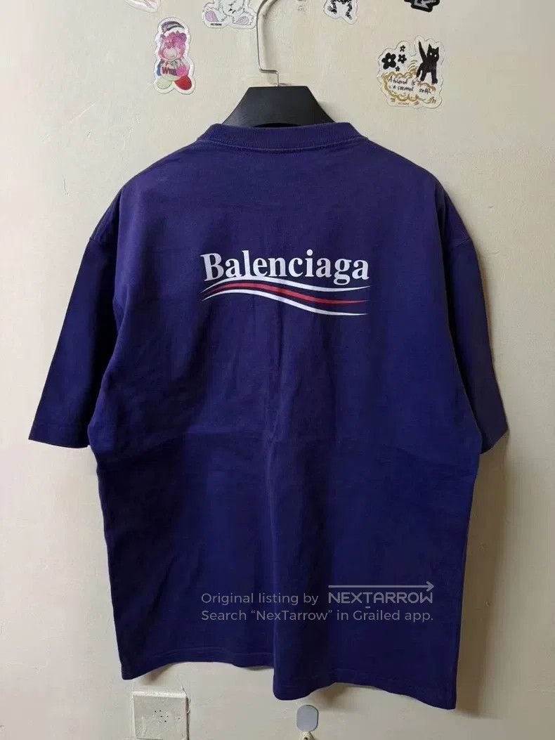 Balenciaga Balenciaga Blue Coke Wave Logo Short Sleeve Size US XS / EU 42 / 0 - 2 Thumbnail