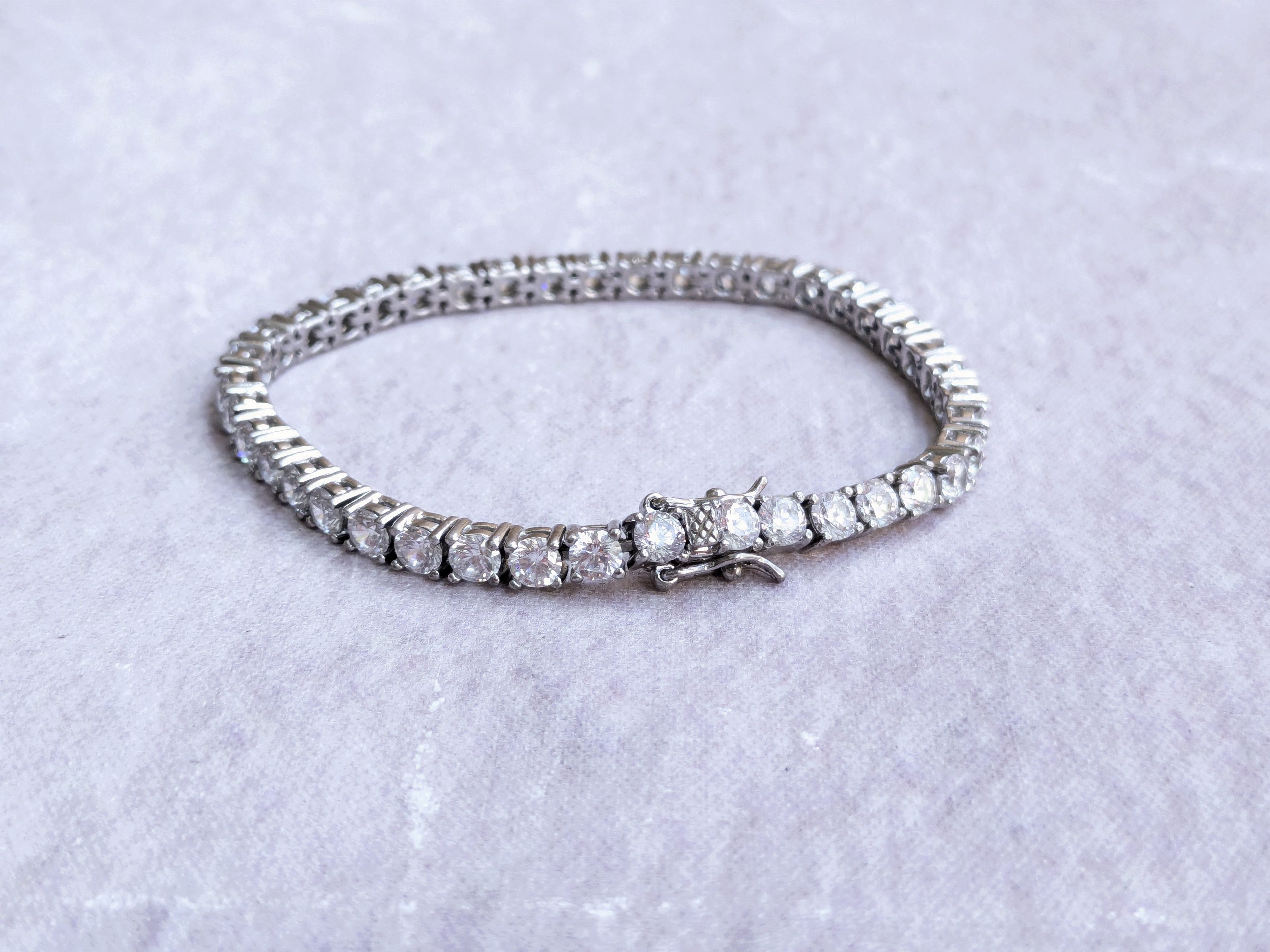Sterling Silver Sterling Silver Tennis Bracelet CZ Clear 7.25" Round Size ONE SIZE - 1 Thumbnail