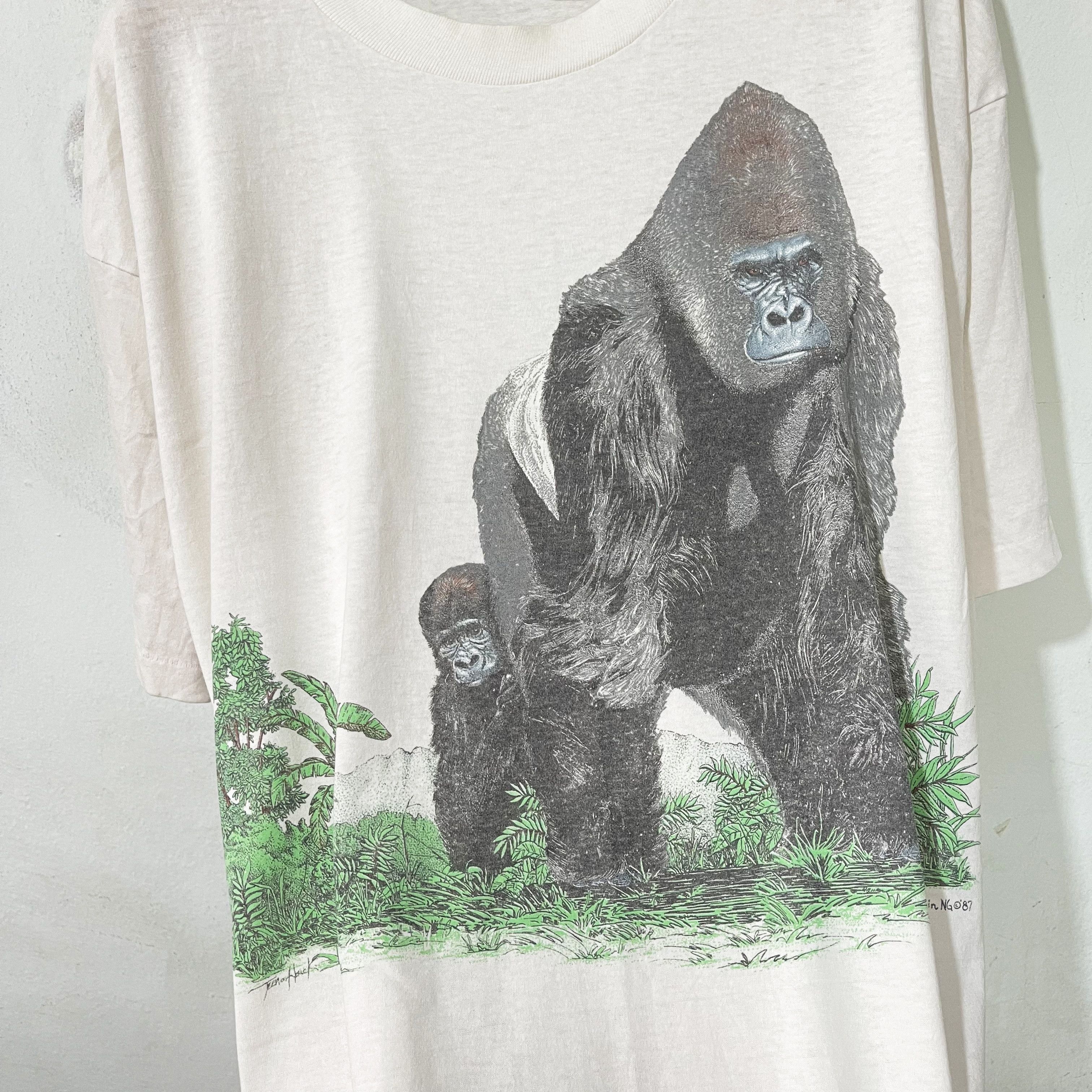 Vintage Vintage 80s Gorilla Wildlife T-Shirt Size US XL / EU 56 / 4 - 2 Thumbnail