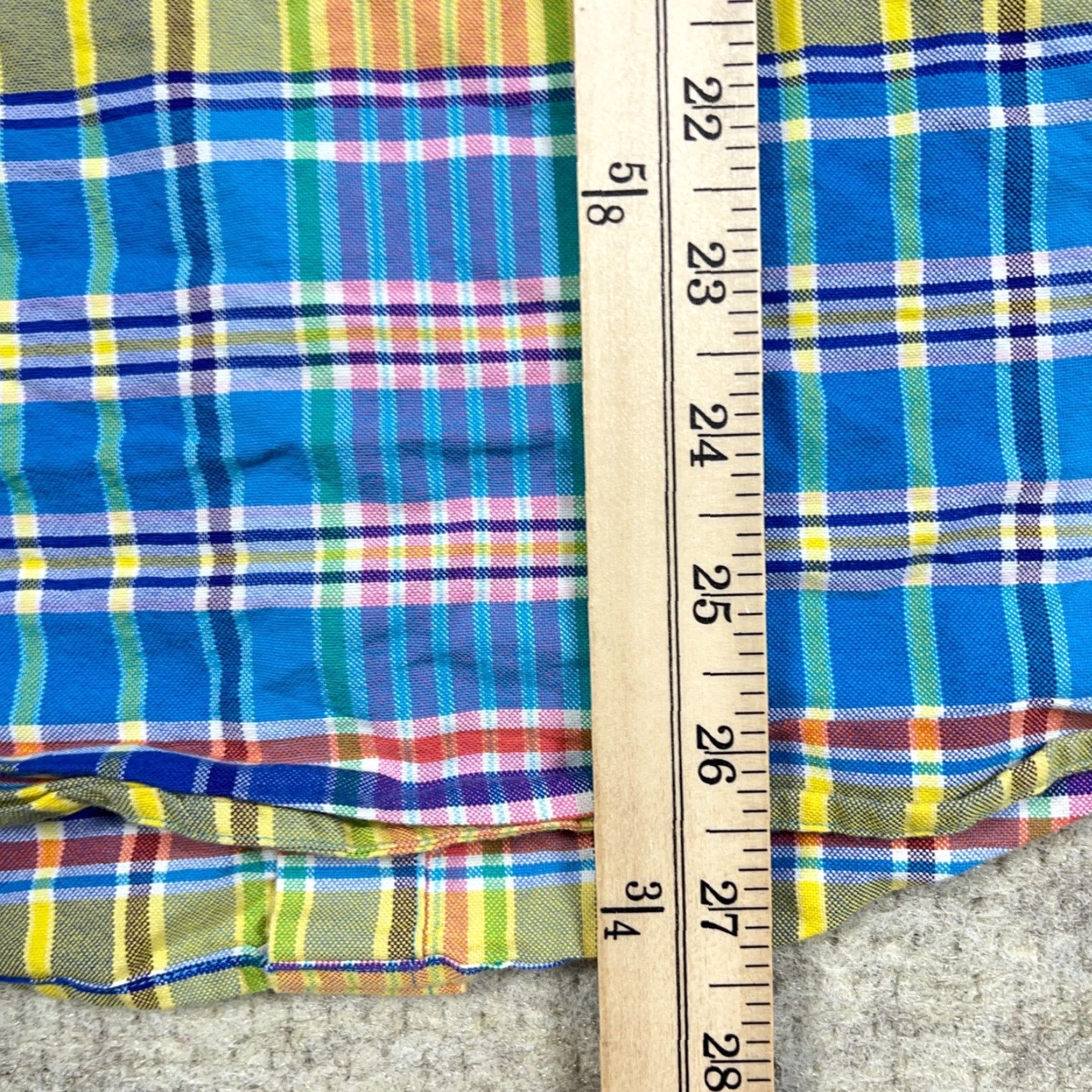 Ralph Lauren Ralph Lauren Shirt Men Small Blue Yellow Plaid Oxford Cloth Button Up Flesh Pony Size US S / EU 44-46 / 1 - 6 Thumbnail