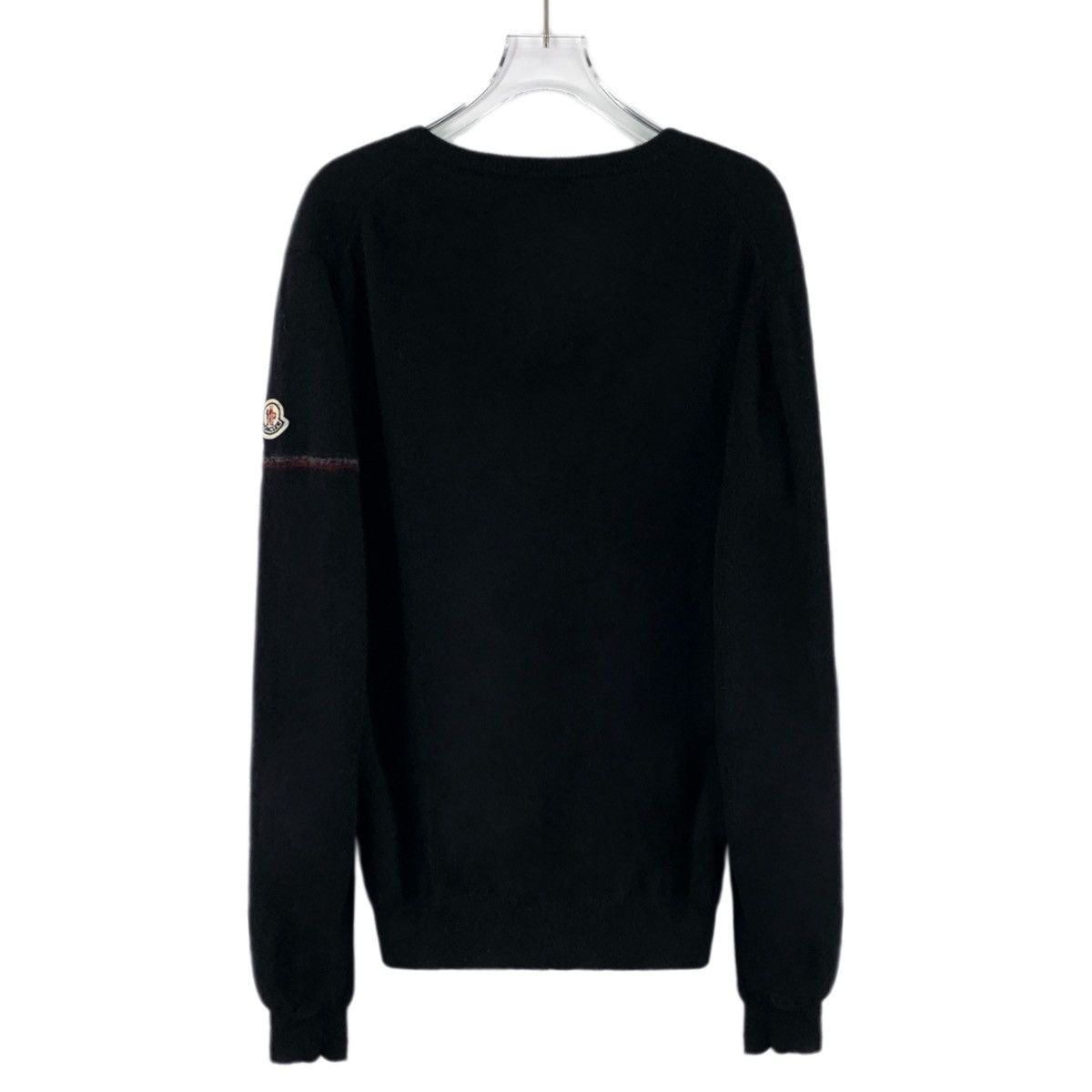 Moncler Moncler Black Wool V-neck Long Sleeve Knit Sweater K26WX Size XXL / US 16-18 / IT 52-54 - 2 Thumbnail