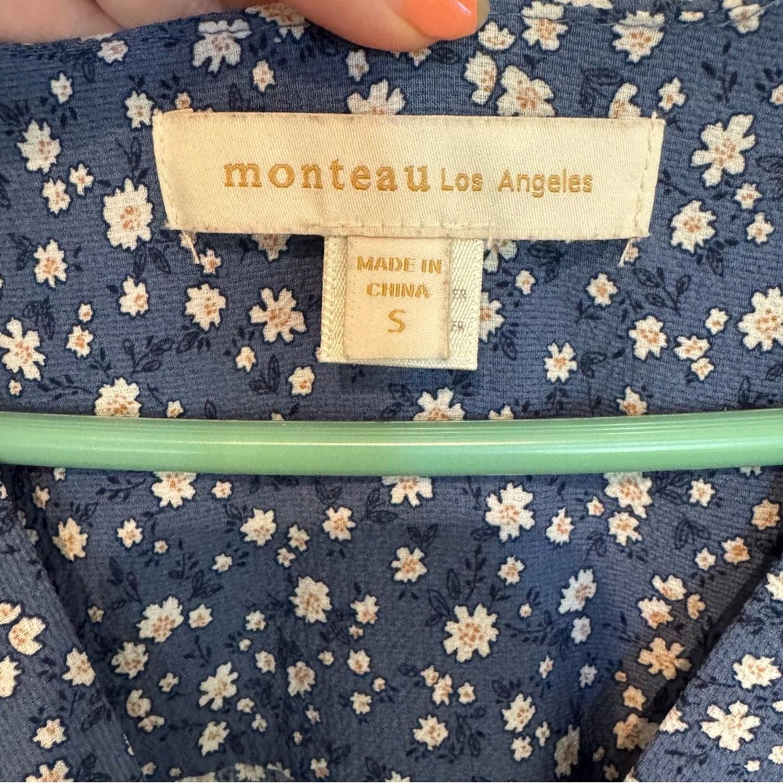 Other Monteau Navy Dress with White Floral Pattern-Small Size S / US 4 / IT 40 - 3 Thumbnail