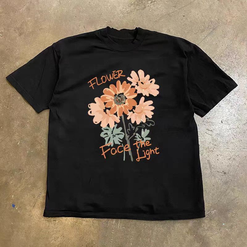 Vintage Black Washed Vintage Floral Print T-Shirt Size US M / EU 48-50 / 2 - 1 Thumbnail