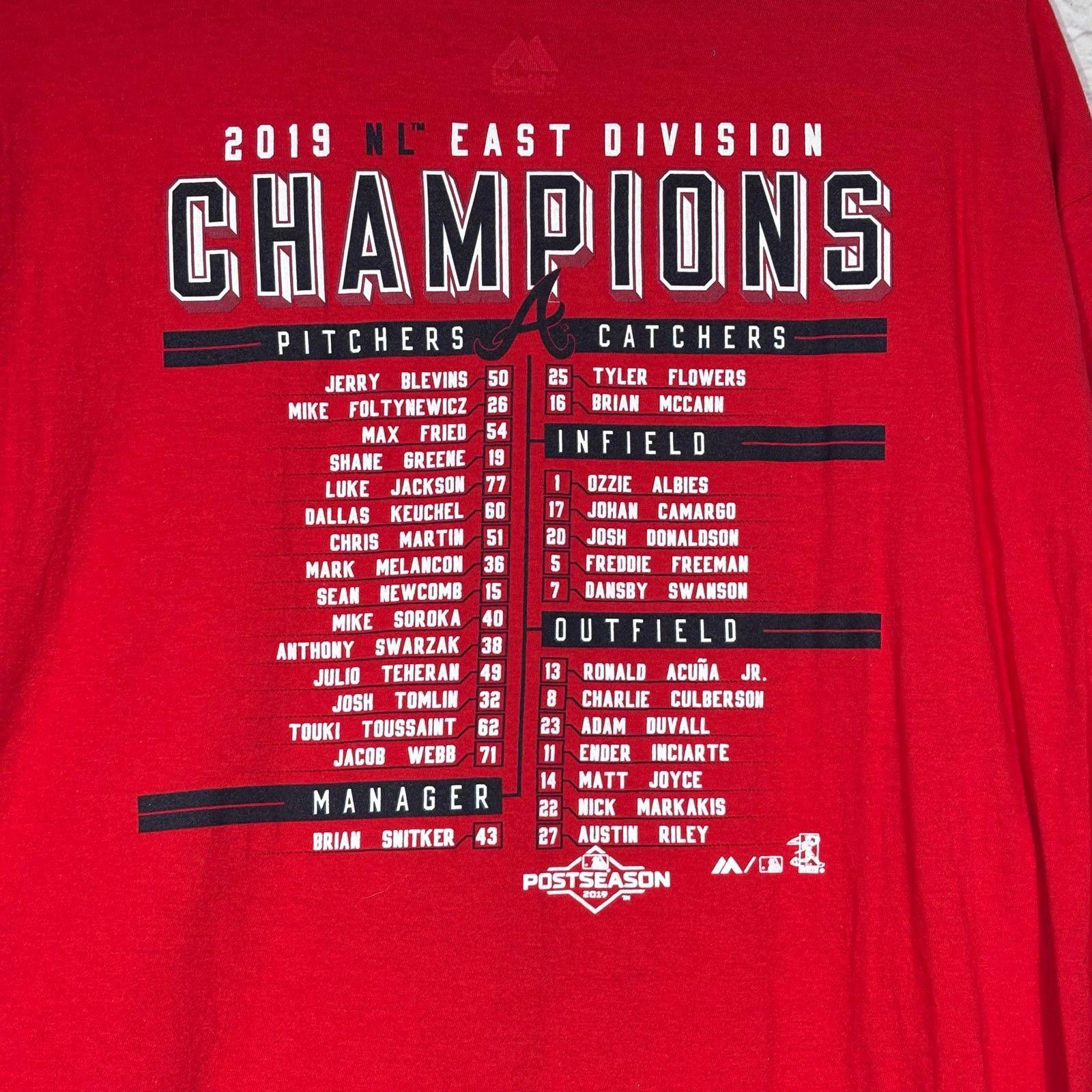 Majestic Majestic 2019 NL East Division Champions Atlanta Braves XL Size US XL / EU 56 / 4 - 6 Thumbnail