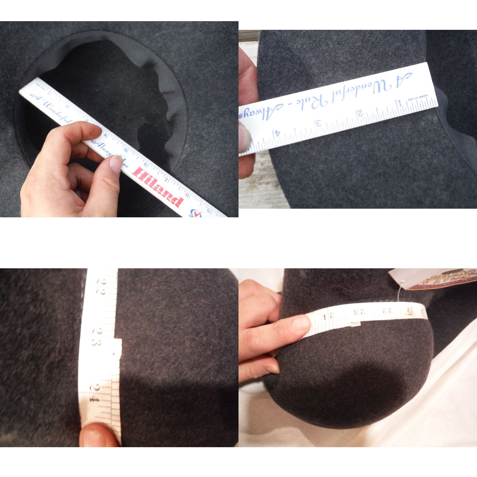 Vintage VINTAGE Scala Collezione Women's Wide Brim Wool Felt Floppy Hat One Size Gray Womens Fashion Accessories Size ONE SIZE - 8 Thumbnail