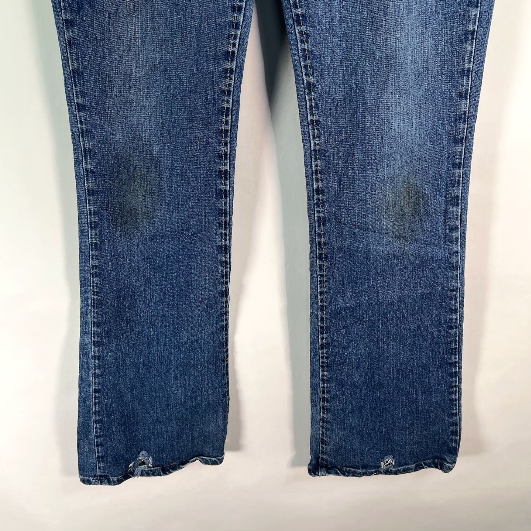 Denime Bishop Of The Seventh Jeans Women Bootcut 27 Distressed Denim Blue 30 Inseam 32 Size 27" / US 4 / IT 40 - 5 Thumbnail