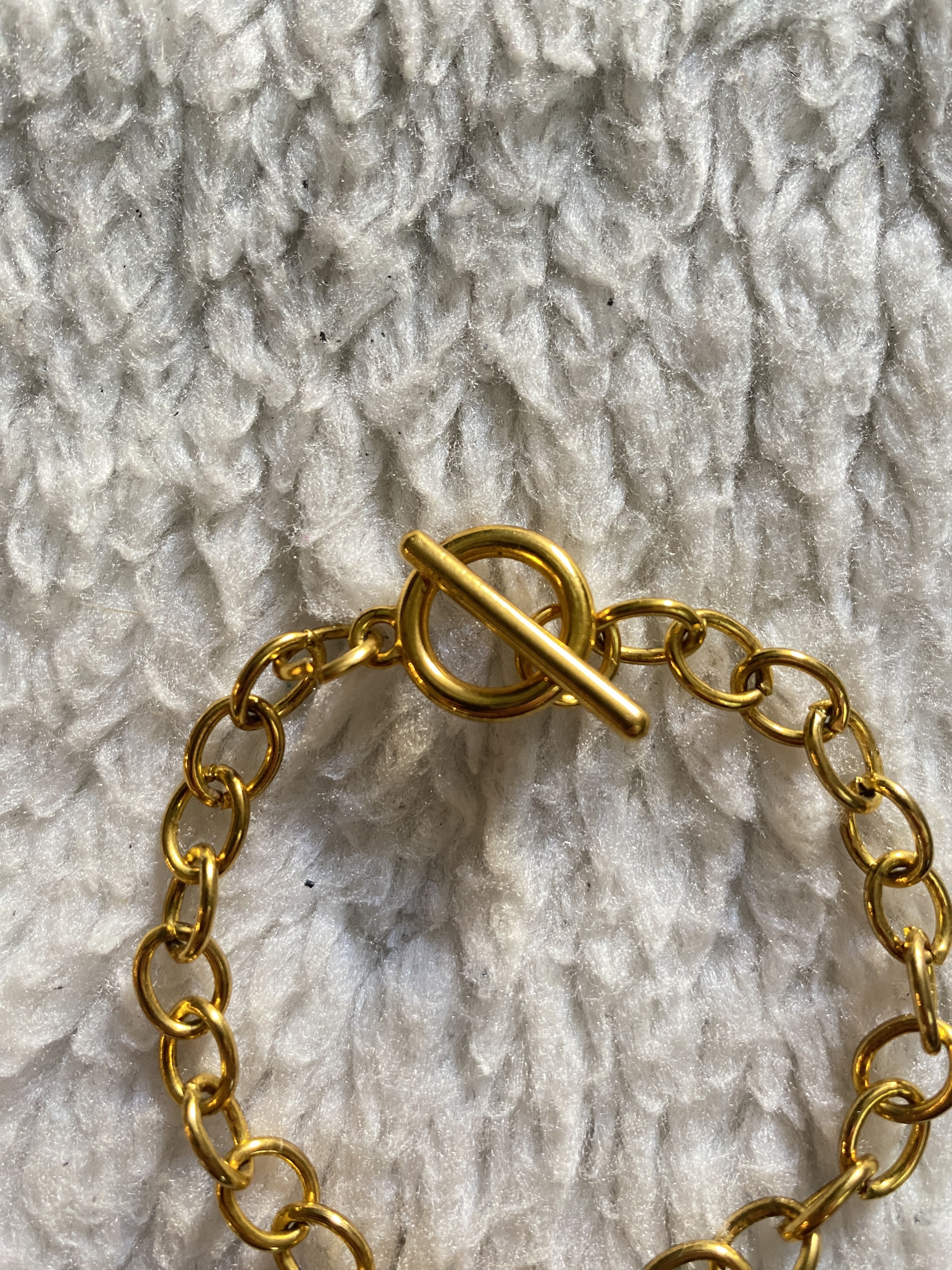 Other Gold Chunky Stainless Steel Toggle Bracelet Size ONE SIZE - 3 Thumbnail