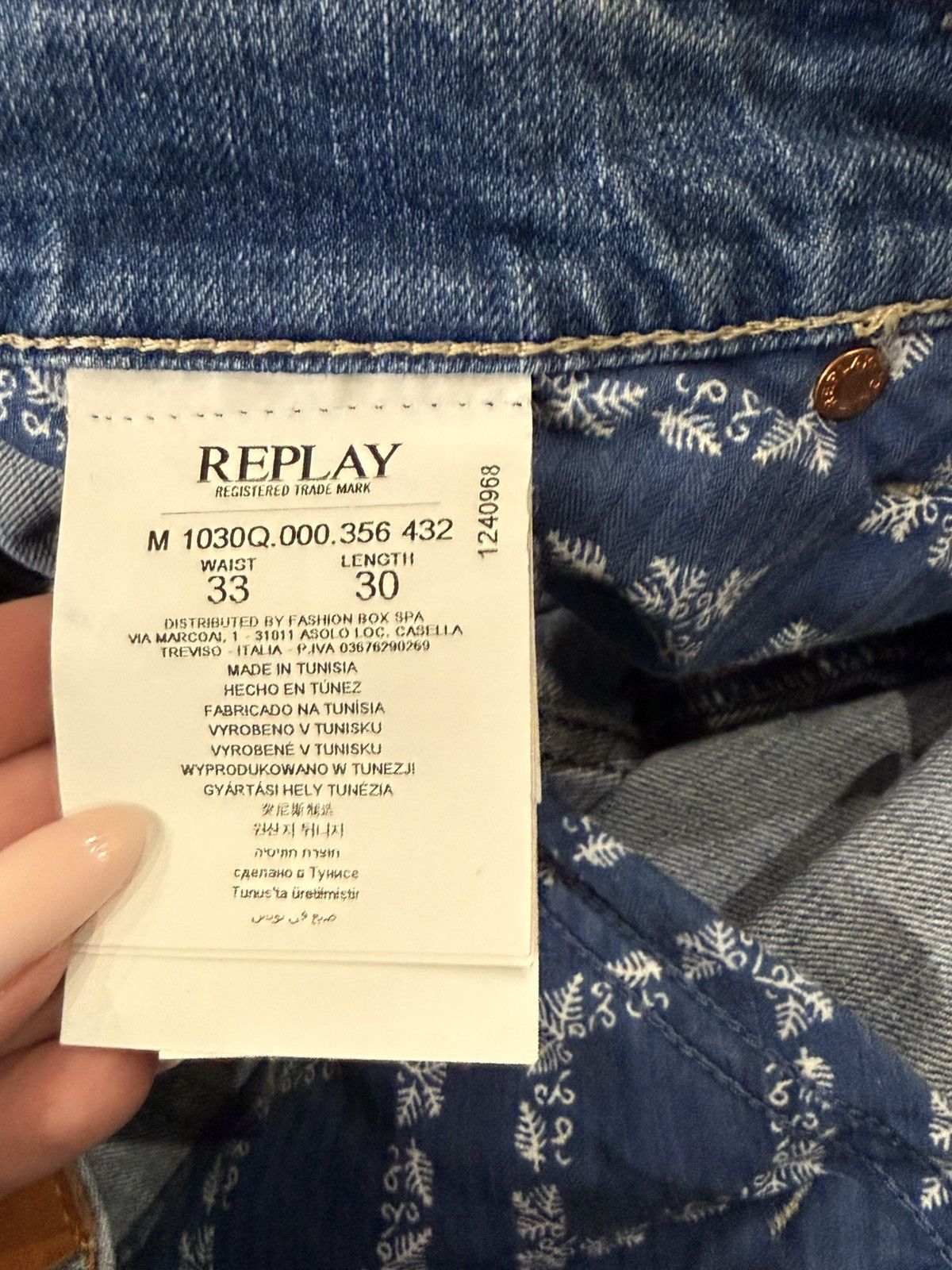 Replay Replay Sandot Relaxed Tapered Distressed Blue Jeans W33 L30 Size US 33 - 7 Thumbnail