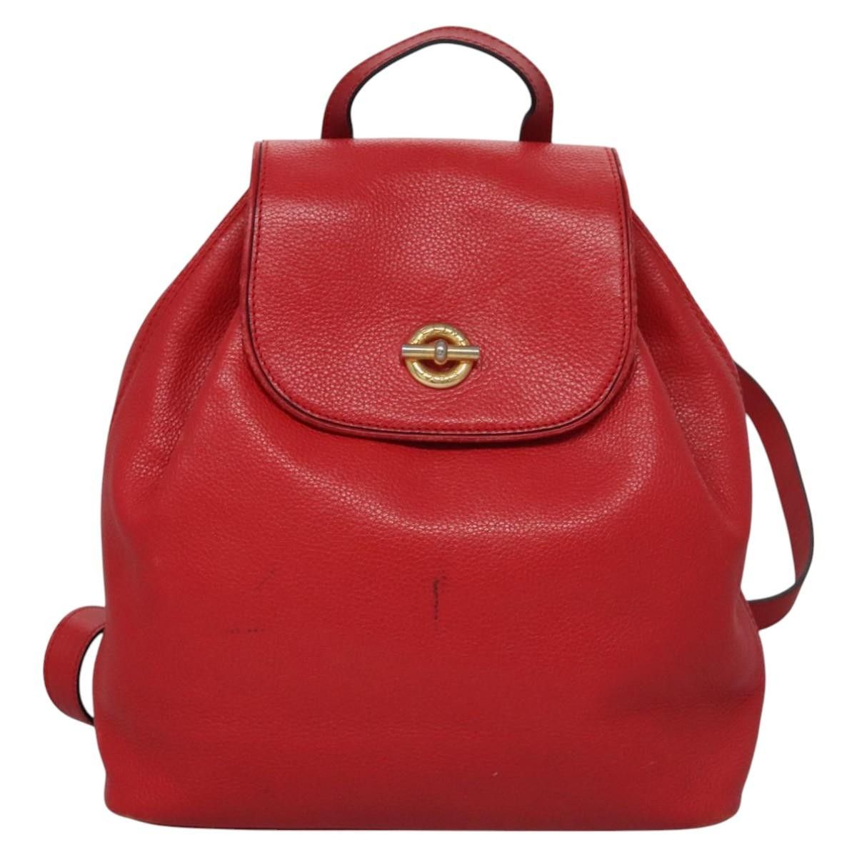 Celine CELINE Backpack Leather Red Gold Size ONE SIZE - 2 Thumbnail