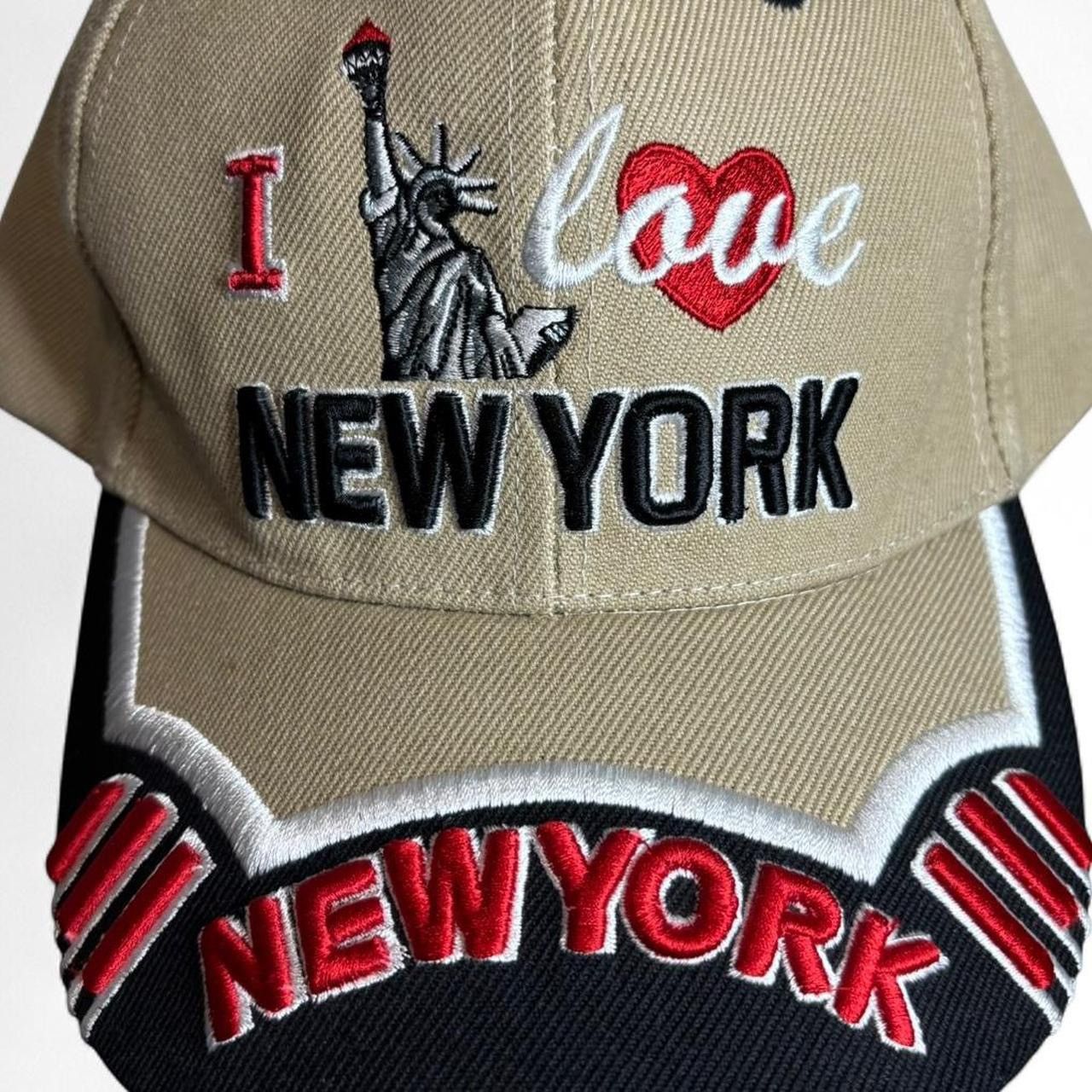 Vintage Vintage I Love New York Beige Wool Blend Embroidered Cap Hat Size ONE SIZE - 3 Thumbnail