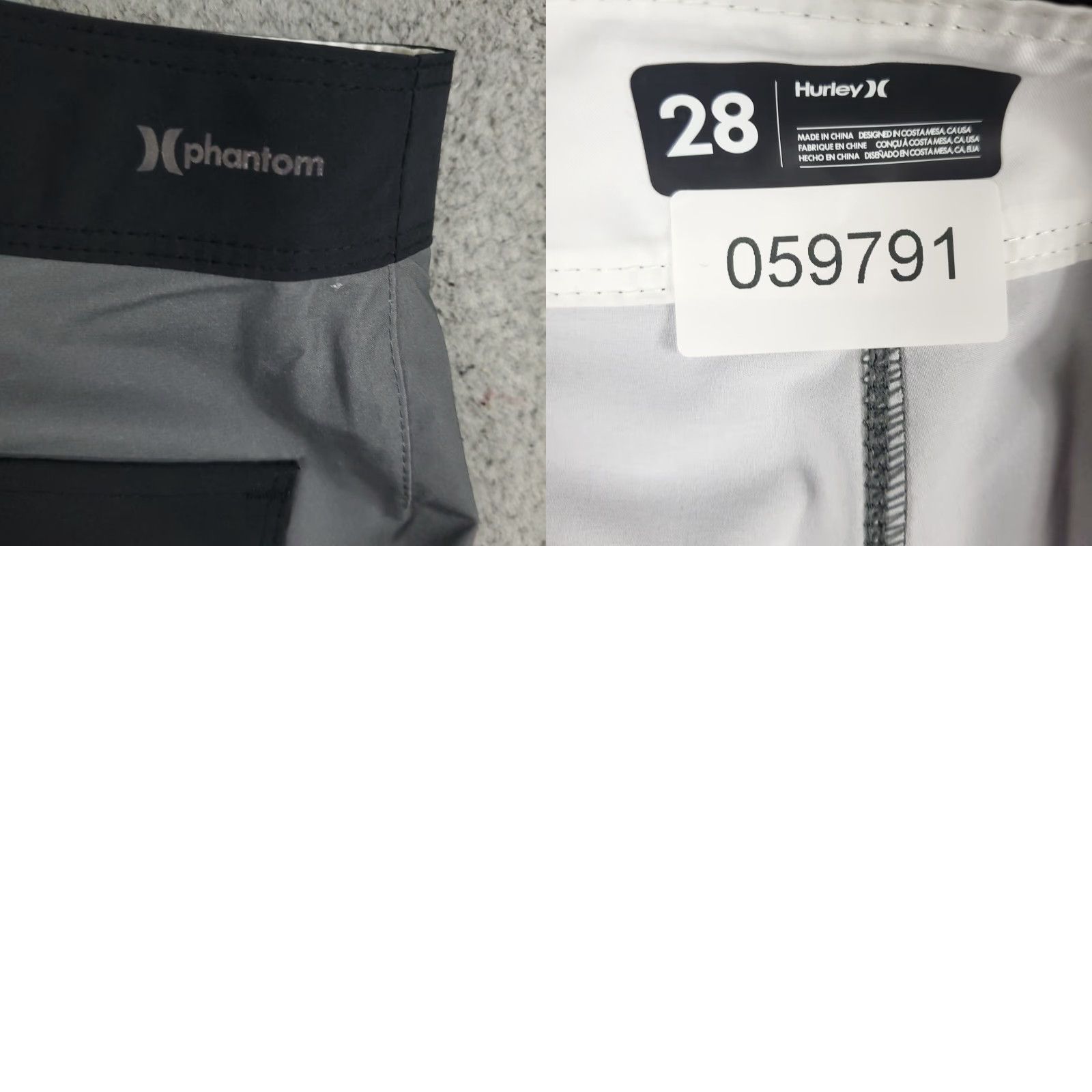 Hurley Hurley Phantom Shorts Mens 28 Black Gray Phantom Beach Board Swim Trunks Shorts Size US 28 / EU 44 - 8 Thumbnail