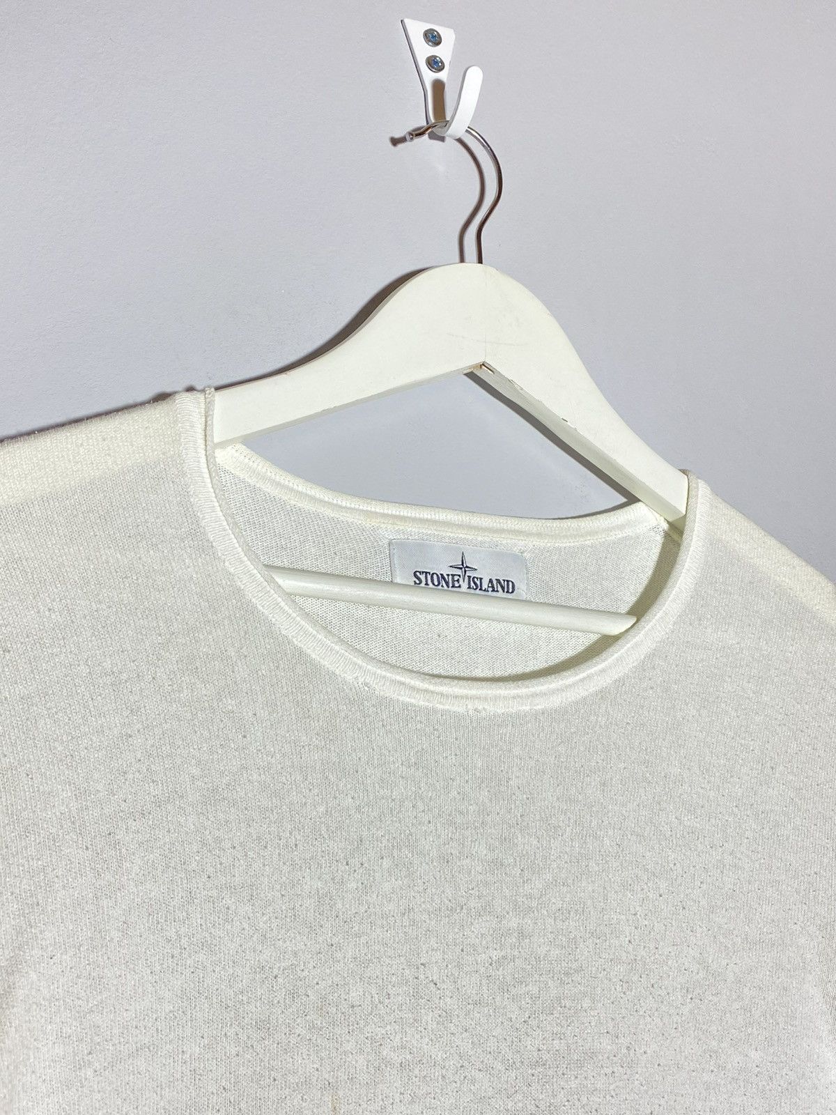 Stone Island Stone Island White Lightweaight Knit Sweater Size US L / EU 52-54 / 3 - 4 Thumbnail