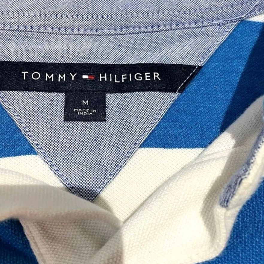 Tommy Hilfiger VINTAGE Tommy Hilfiger Rugby Polo Shirt Striped Blue White 100% Cotton Short Sleeve M Mens Polo Rugby Embroidered Logo 90s Retro Size US M / EU 48-50 / 2 - 3 Thumbnail
