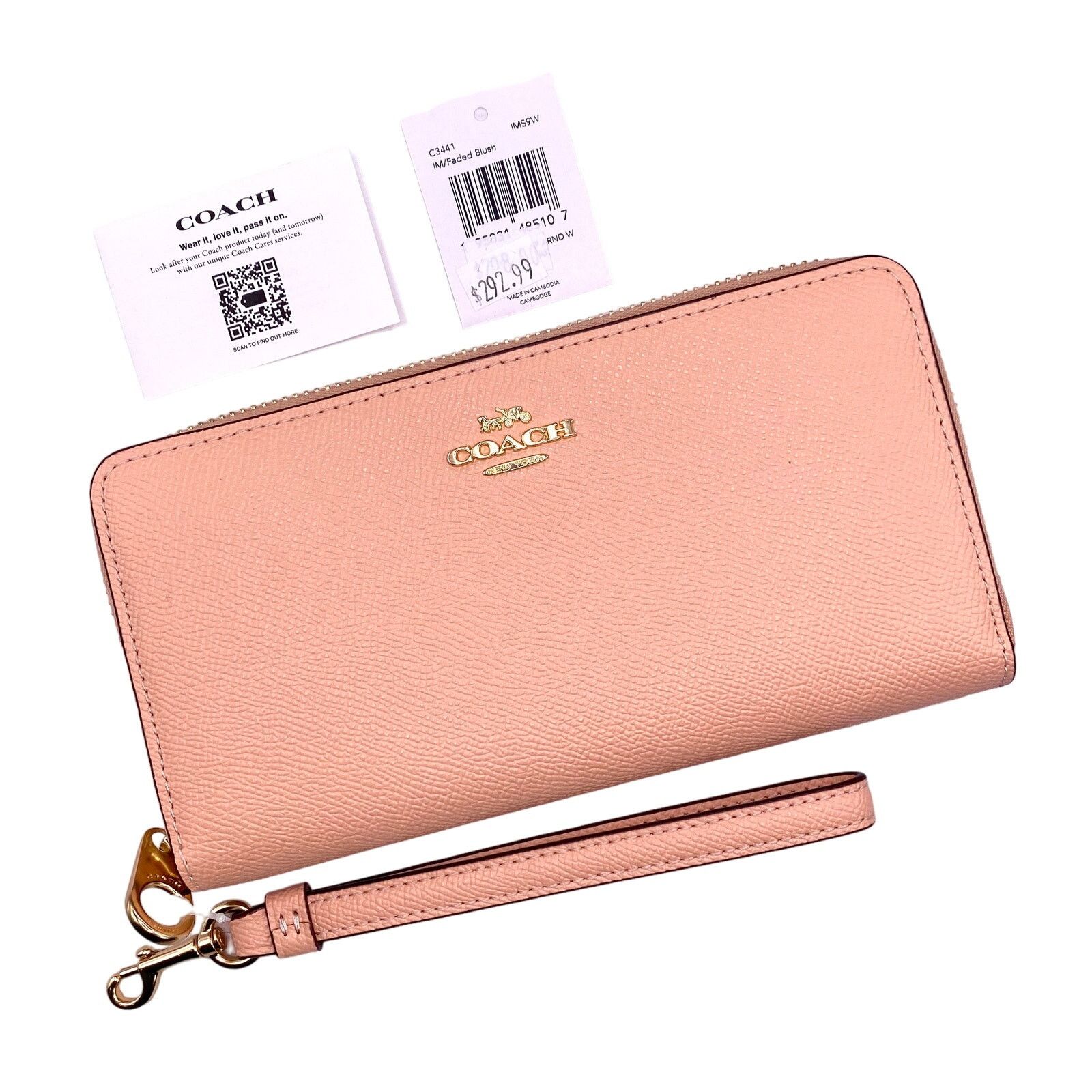 Coach Coach Long Zip Around Wallet in Faded Blush Leather C3441 Size ONE SIZE - 4 Thumbnail