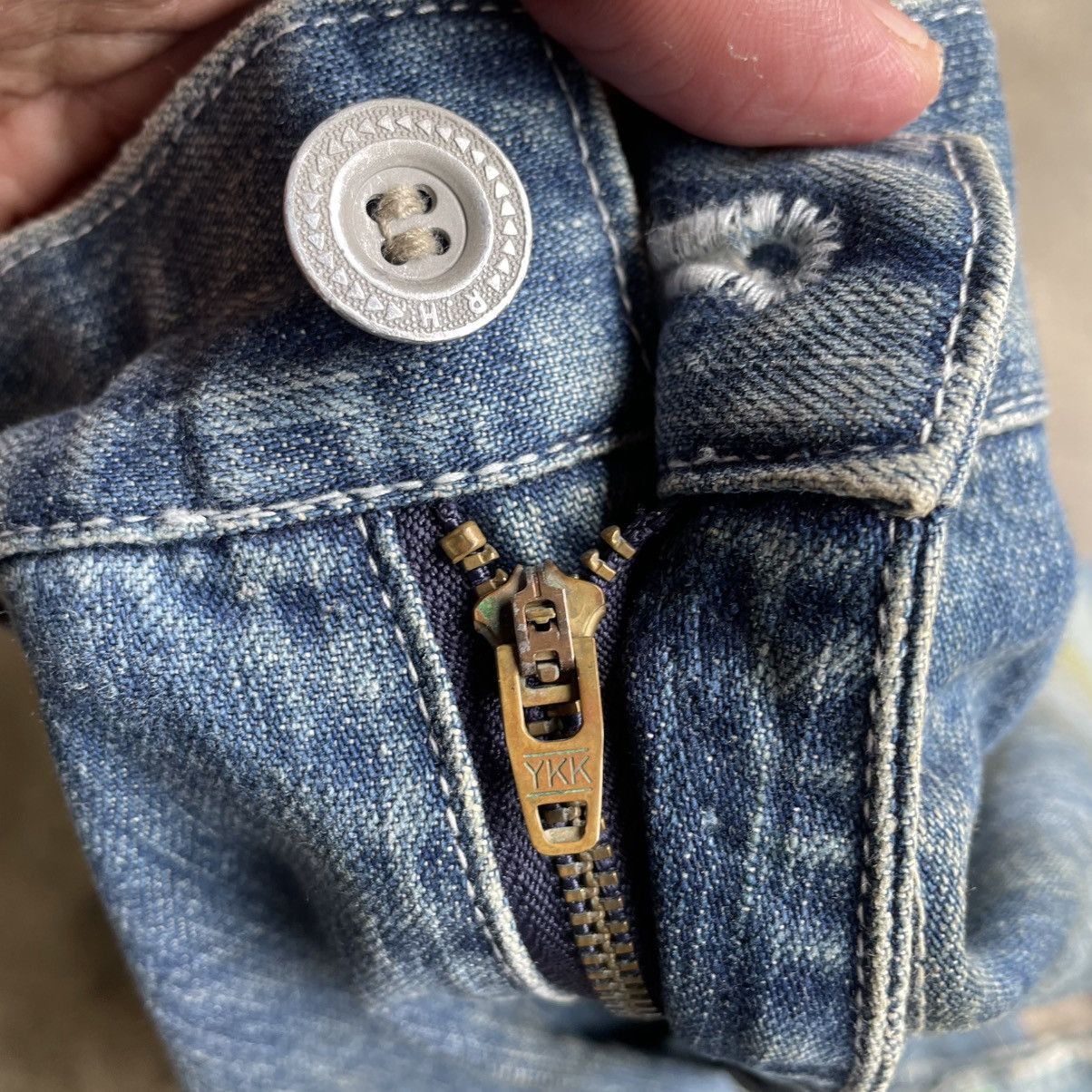 Japanese Brand × Vintage 🔥🇯🇵Vintage Stoned Washed Ripped Distress Bush Pants Jeans Size US 32 / EU 48 - 10 Thumbnail