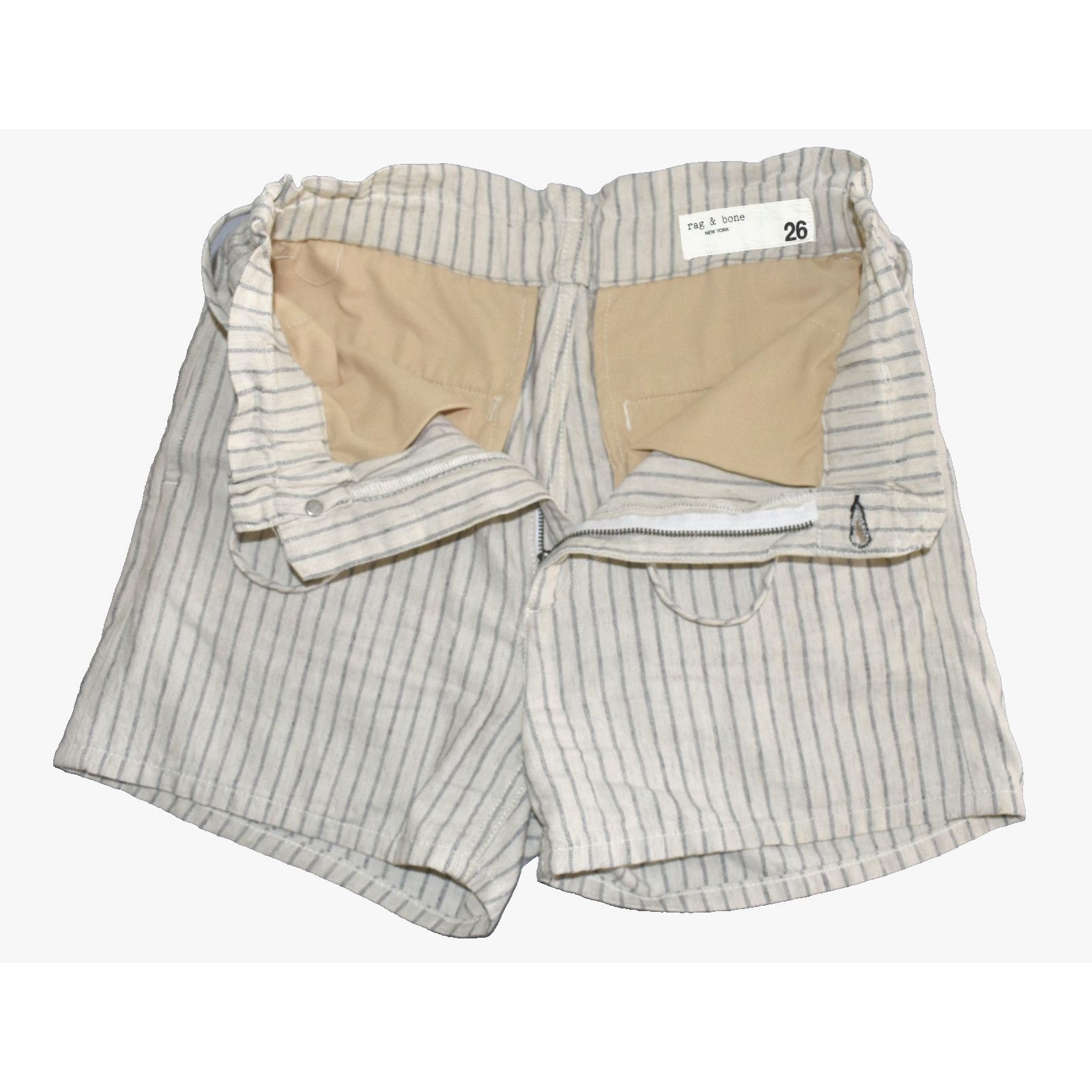 Rag & Bone RAG & BONE Striped Paperbag Zip Fly Tie Shorts Size 26 Size 27" / US 4 / IT 40 - 3 Thumbnail