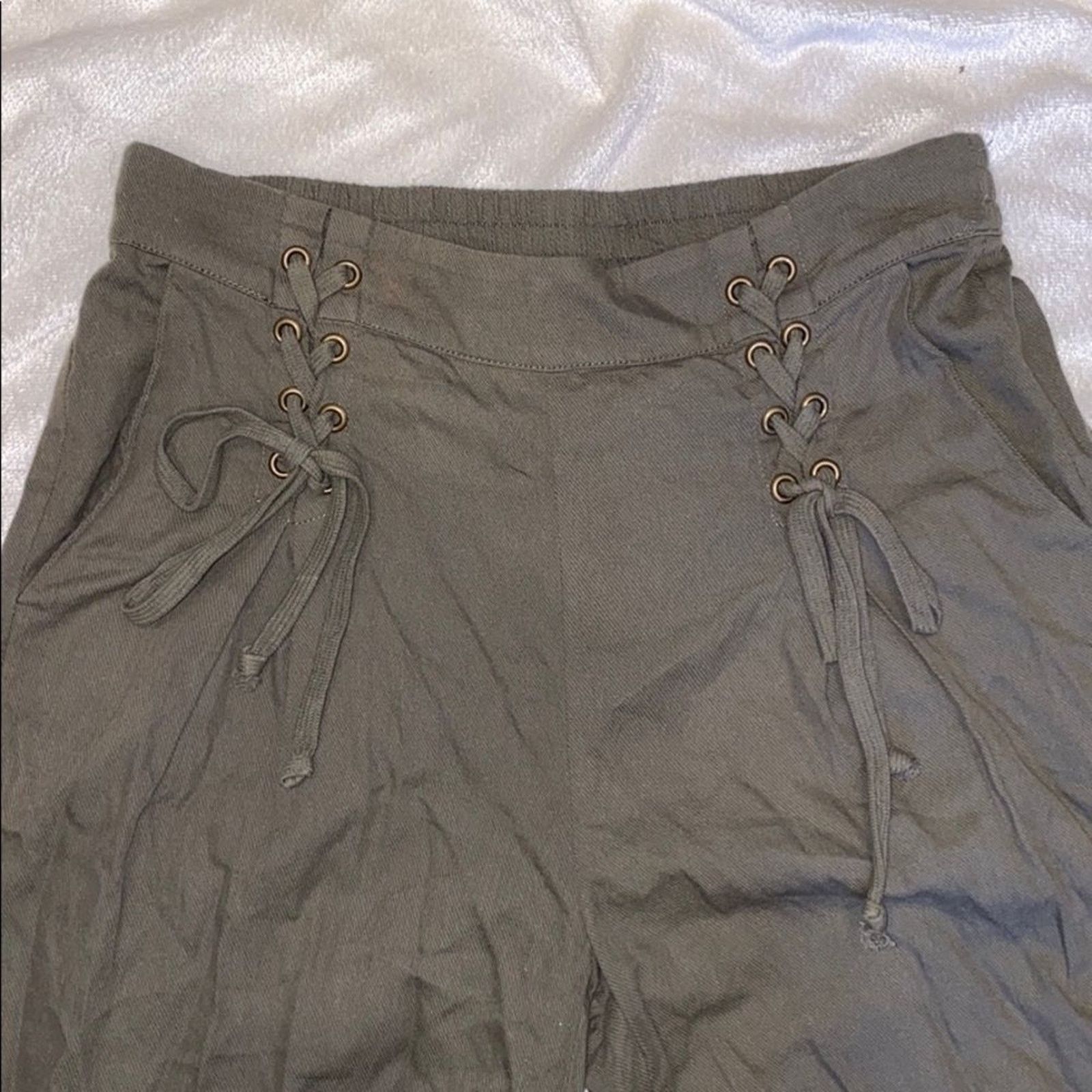 Other 1.State Olive Green Lace-Up Wide-Leg Pants | Sz XS Size 25" / US 0 / IT 36 - 4 Thumbnail