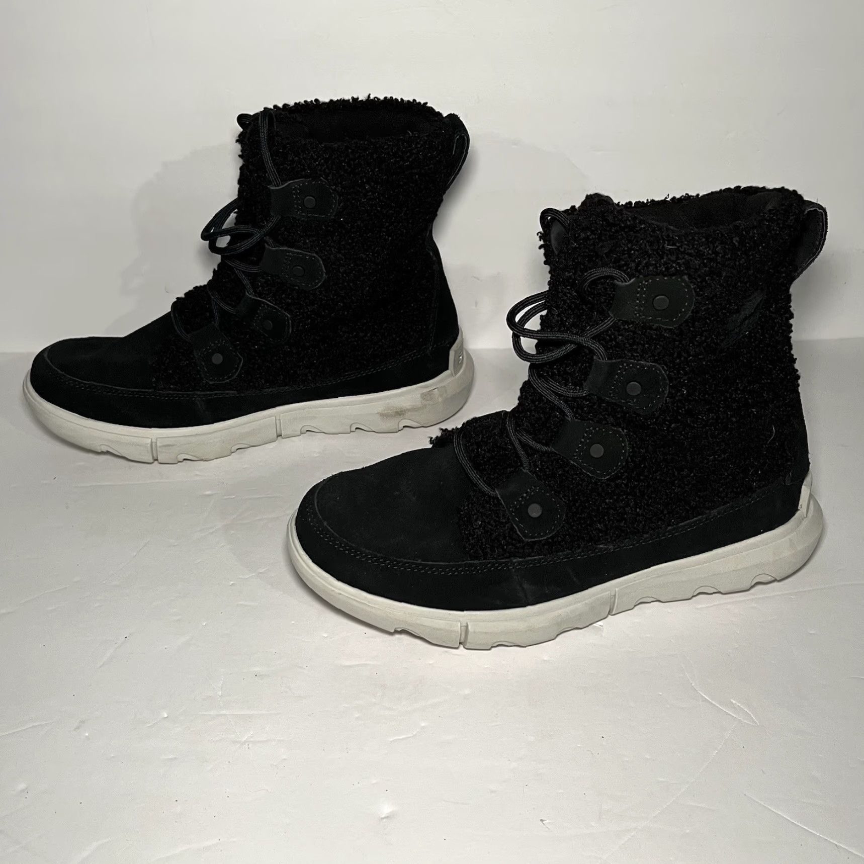 SOREL Sorel Boots Womens Size 7.5 Explorer Next Joan Cozy Snow Black Waterproof Winter Mid-Calf Shaft Lace Up Round Toe Size US 6 / IT 36 - 3 Thumbnail