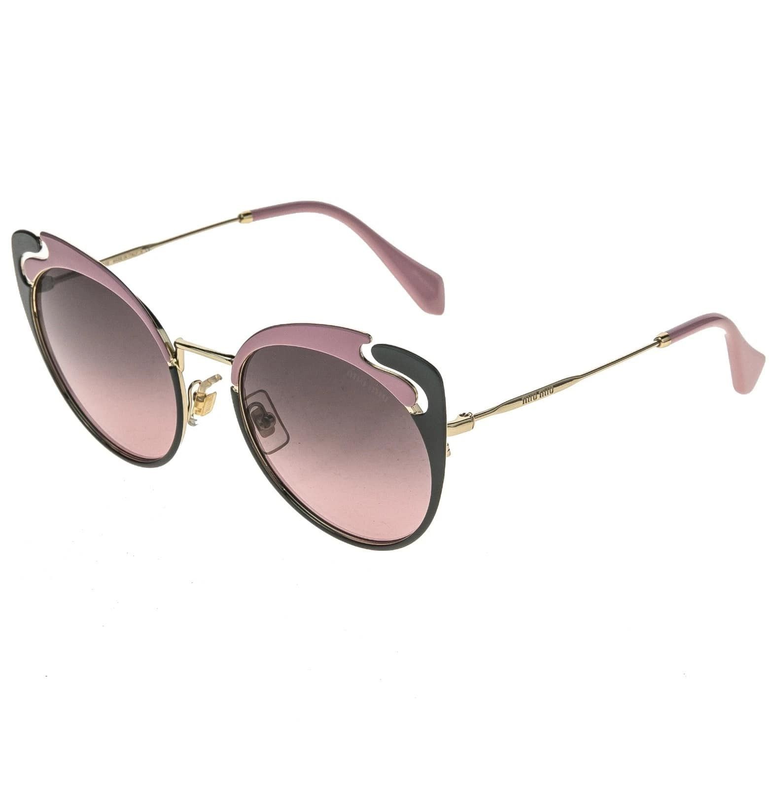 Miu Miu MIU MIU NOIR MU57TS 57T Cut Out Gold Pink Fashion Sunglasses Size ONE SIZE - 8 Thumbnail