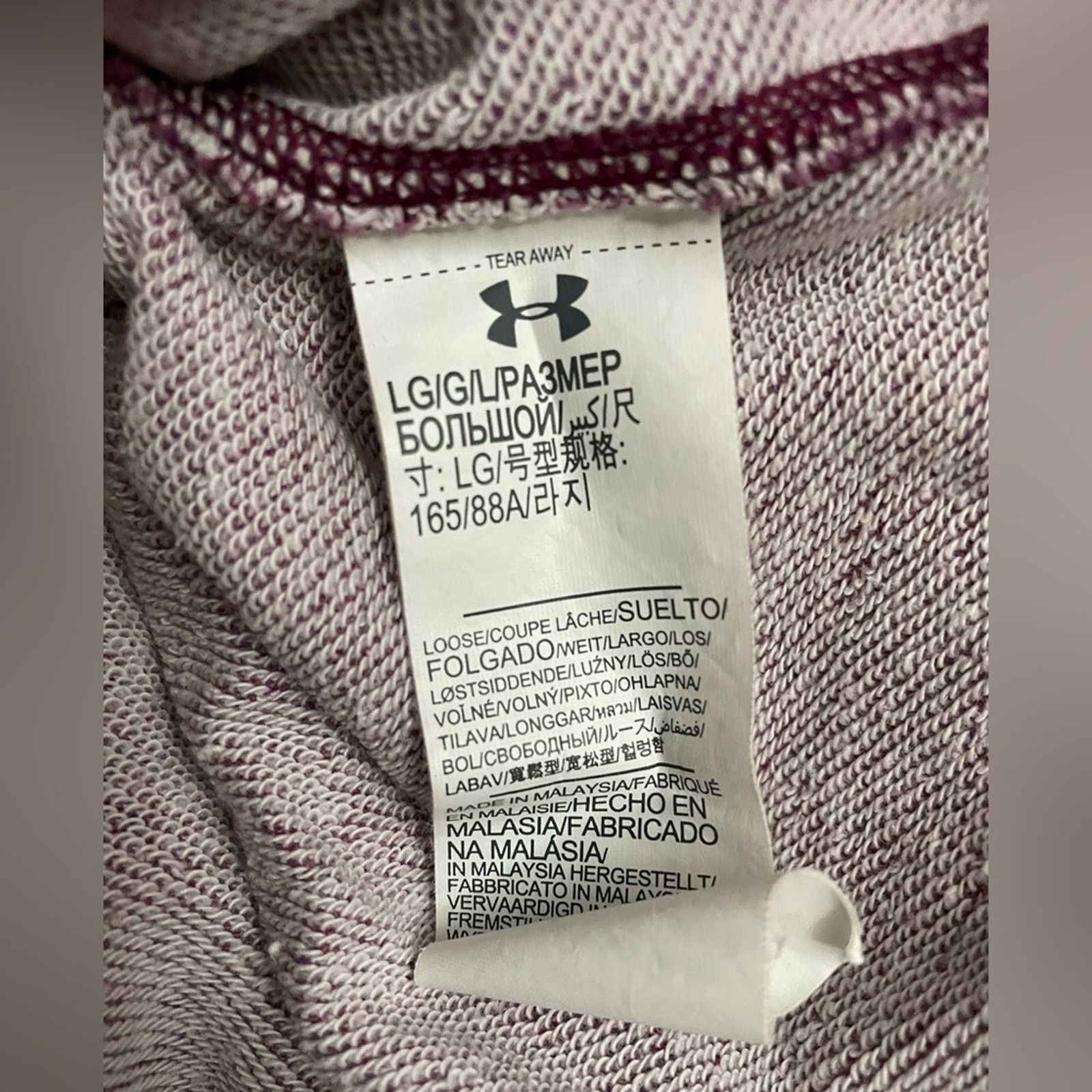 Under Armour Under Armour French Terry Mauve Loose Fit Hoodie size Large Size L / US 10 / IT 46 - 4 Thumbnail