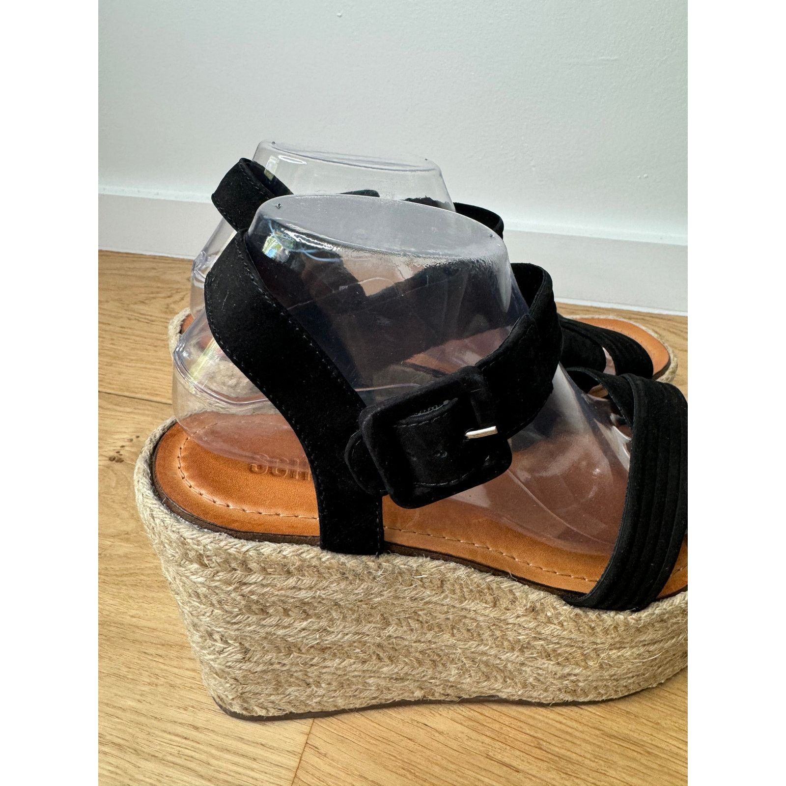 SCHUTZ NEW Schutz Blisse Nubuck Black Chunky Platform Sandal Size US 9.5 / IT 39.5 - 6 Thumbnail