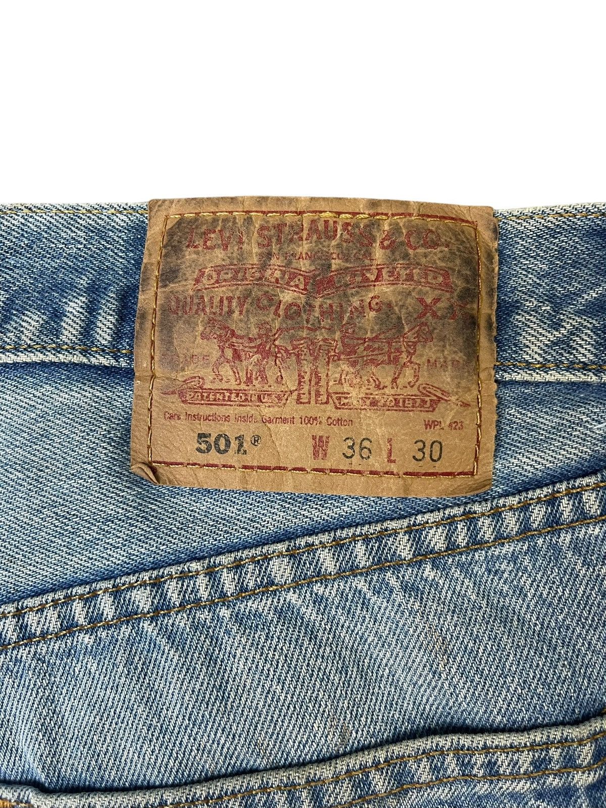 Levi's Vintage Levi’s 501 Jeans Faded Distressed Streetwear Size US 36 / EU 52 - 4 Thumbnail