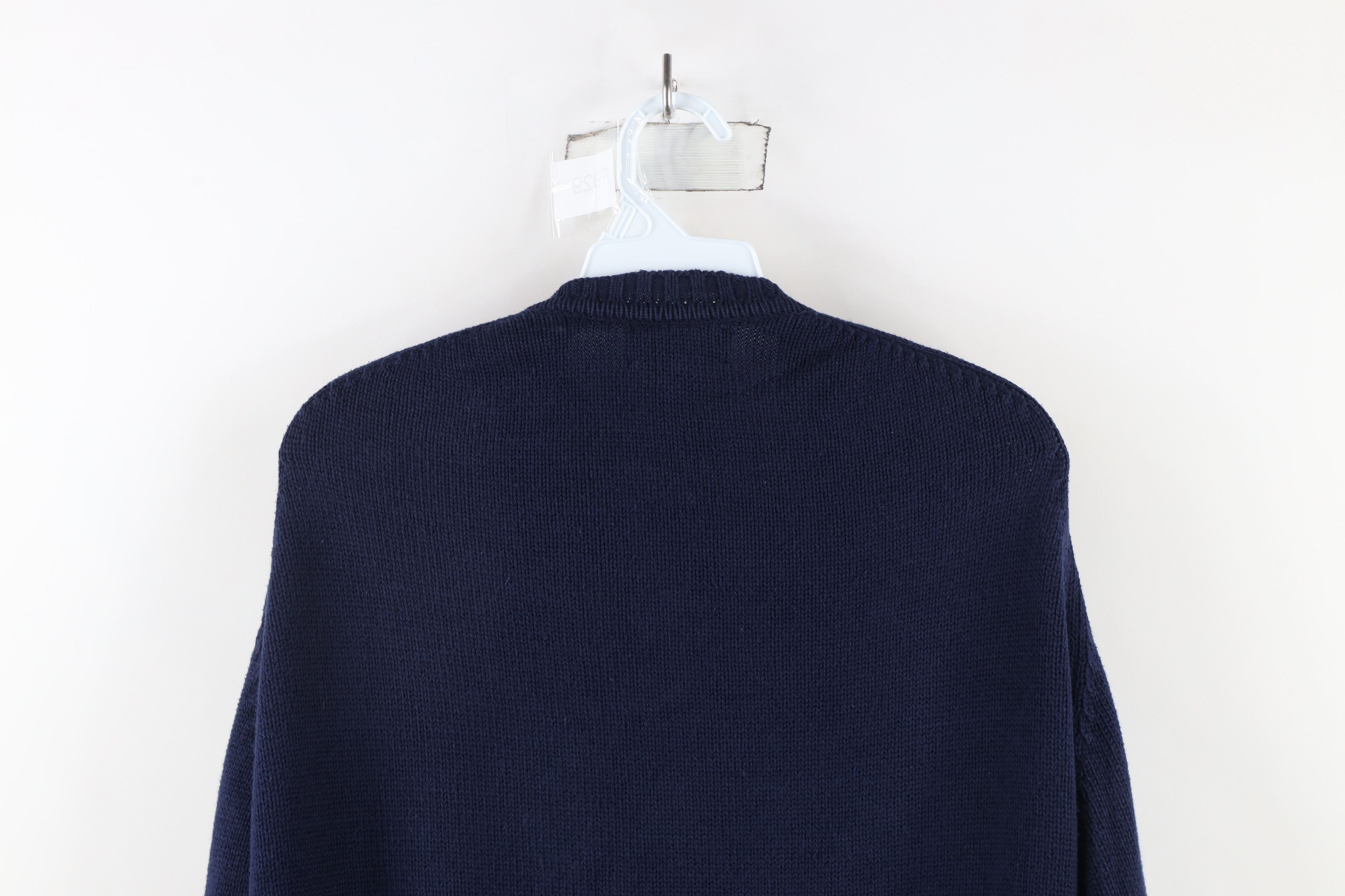 Lands' End × Vintage Vintage 90s Lands End Blank Cotton Knit Sweater Blue USA Size US XL / EU 56 / 4 - 7 Thumbnail