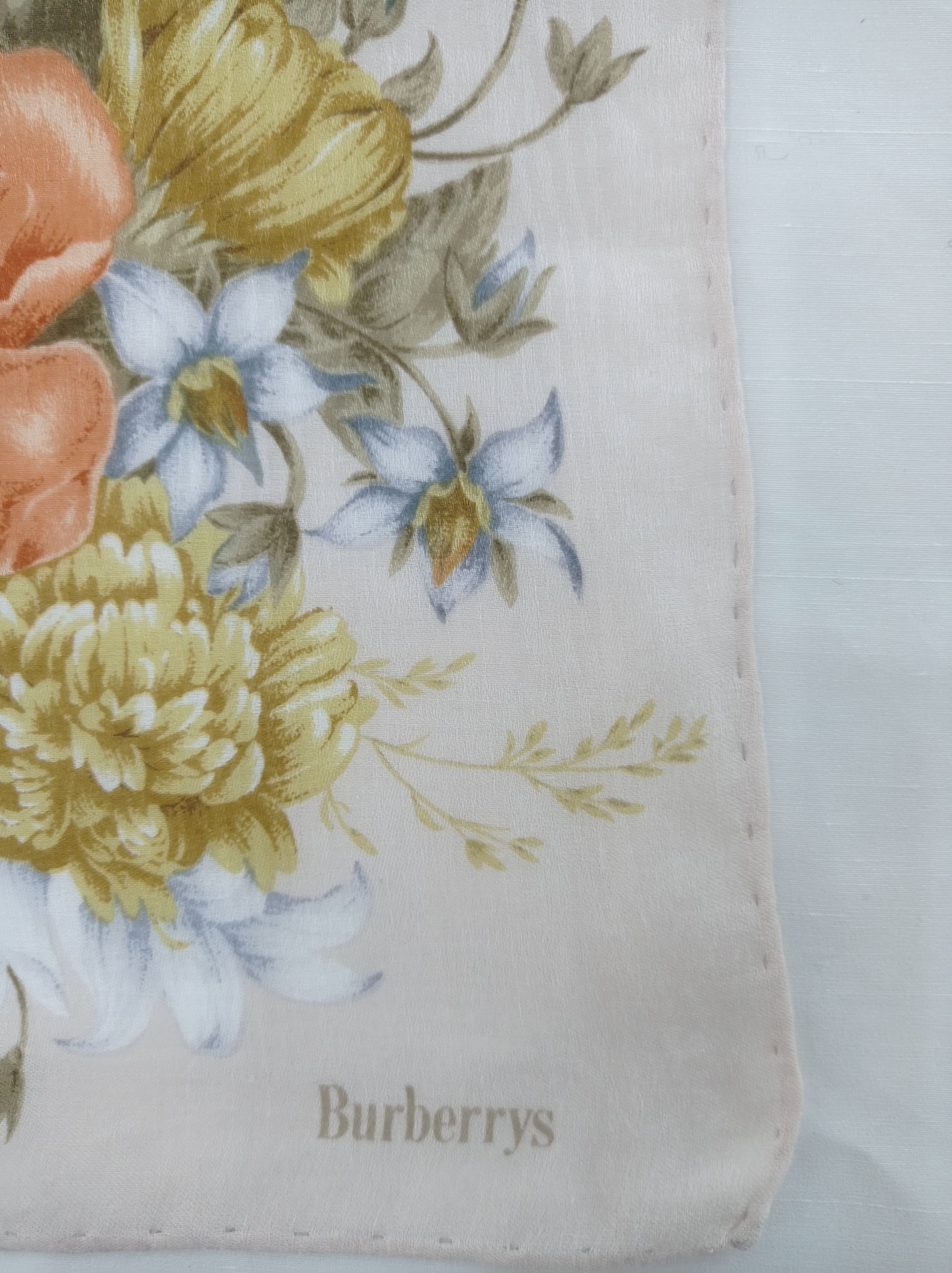 Burberry Vintage Burberrys Romantic Rose Floral Cotton Handkerchief Size ONE SIZE - 3 Thumbnail