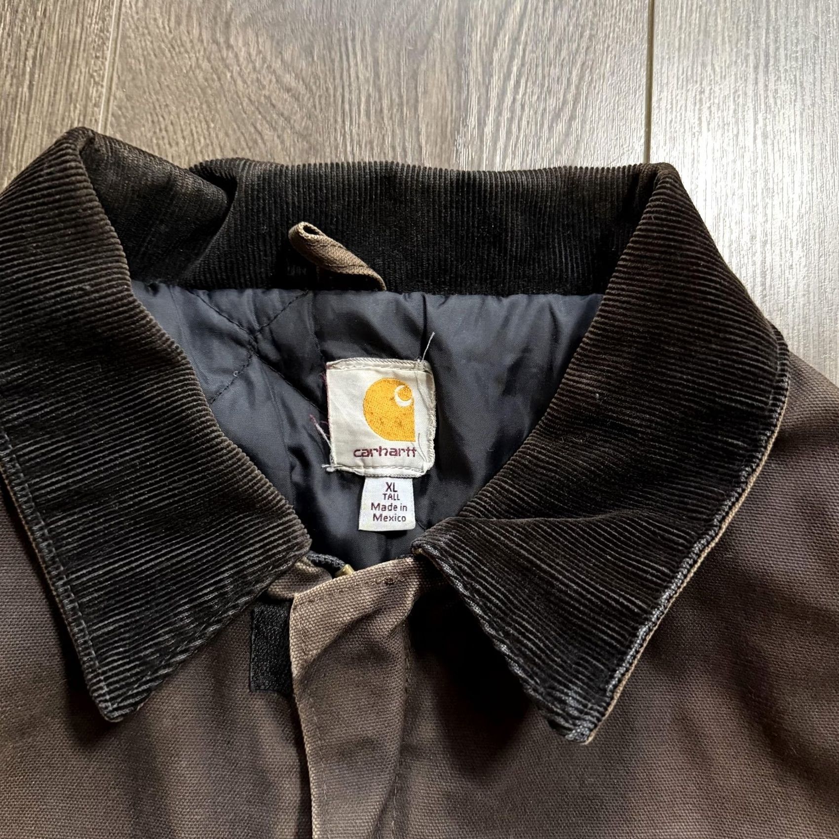 Carhartt VINTAGE Carhartt Coat Brown Mens XLT Duck Canvas Work Wear Faded Distressed Parka Full Zip Insulated Lined Pockets Mens Size US XL / EU 56 / 4 - 4 Thumbnail