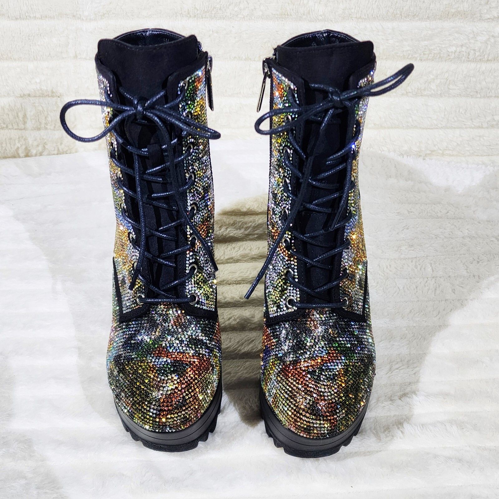 Other News Story Multi Sparkle Rhinestone Lug Sole Chunky High Hee Size US 7 / IT 37 - 5 Thumbnail