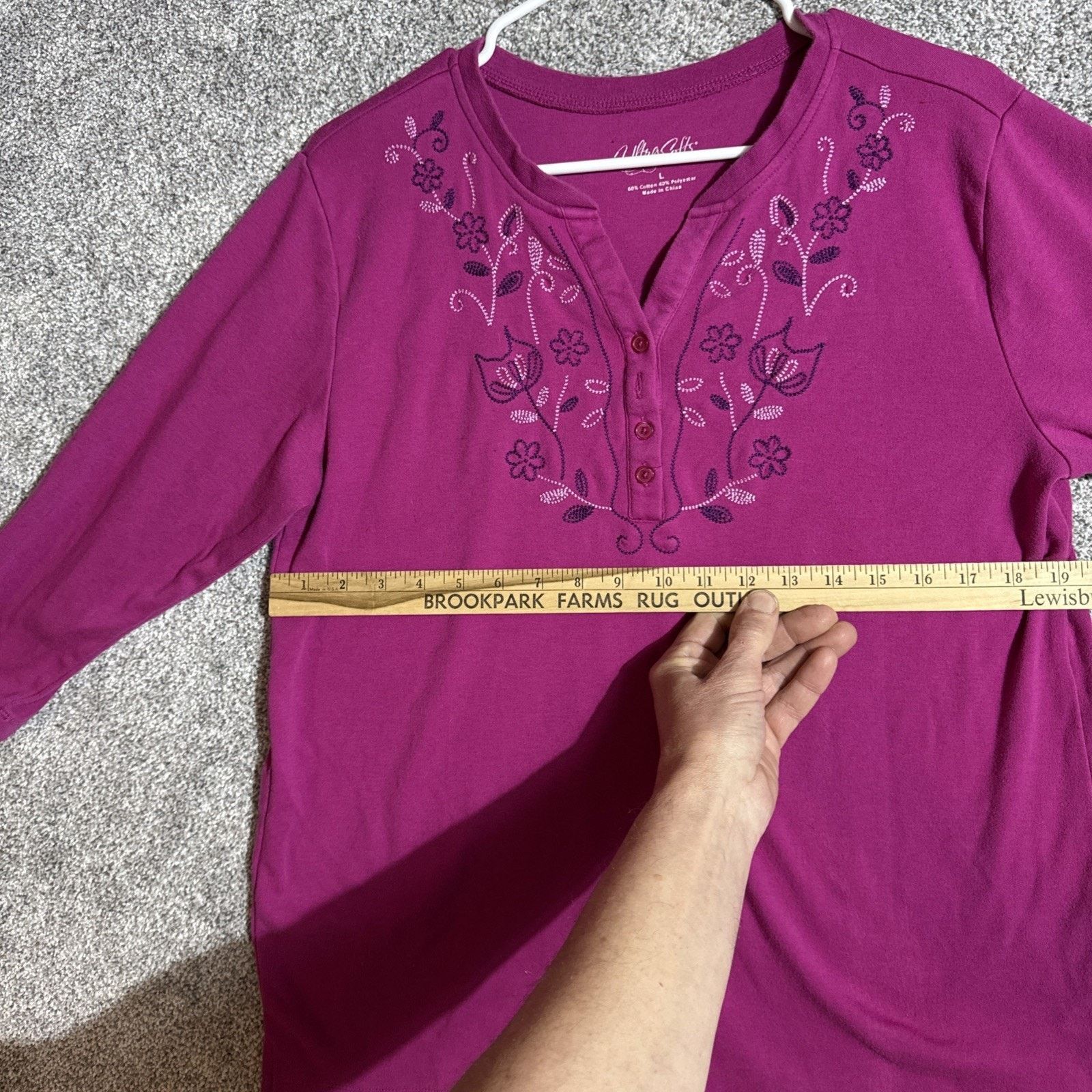 Other Y2K Embroidered Top Womens L Grandmacore Floral Dainty Boho Size L / US 10 / IT 46 - 3 Thumbnail