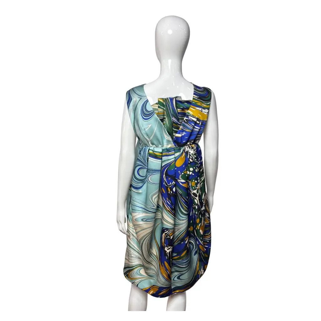 Stella McCartney Stella McCartney Abstract Print Silk Sleeveless Dress Size L / US 10 / IT 46 - 3 Thumbnail