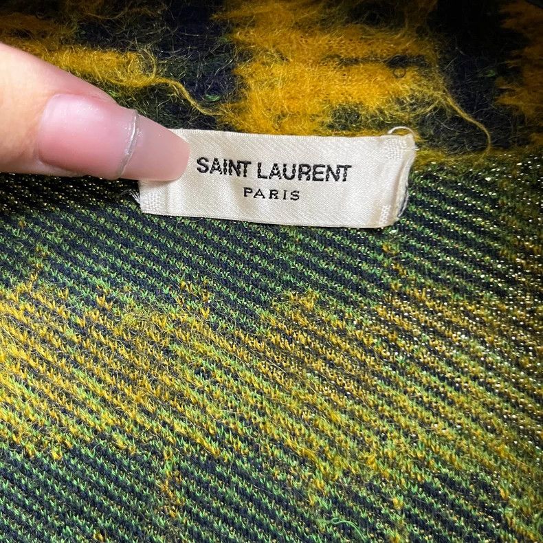 Yves Saint Laurent SAINT LAURENT Yellow and green mohair fur jacket 2502-Nexta Size US M / EU 48-50 / 2 - 3 Thumbnail