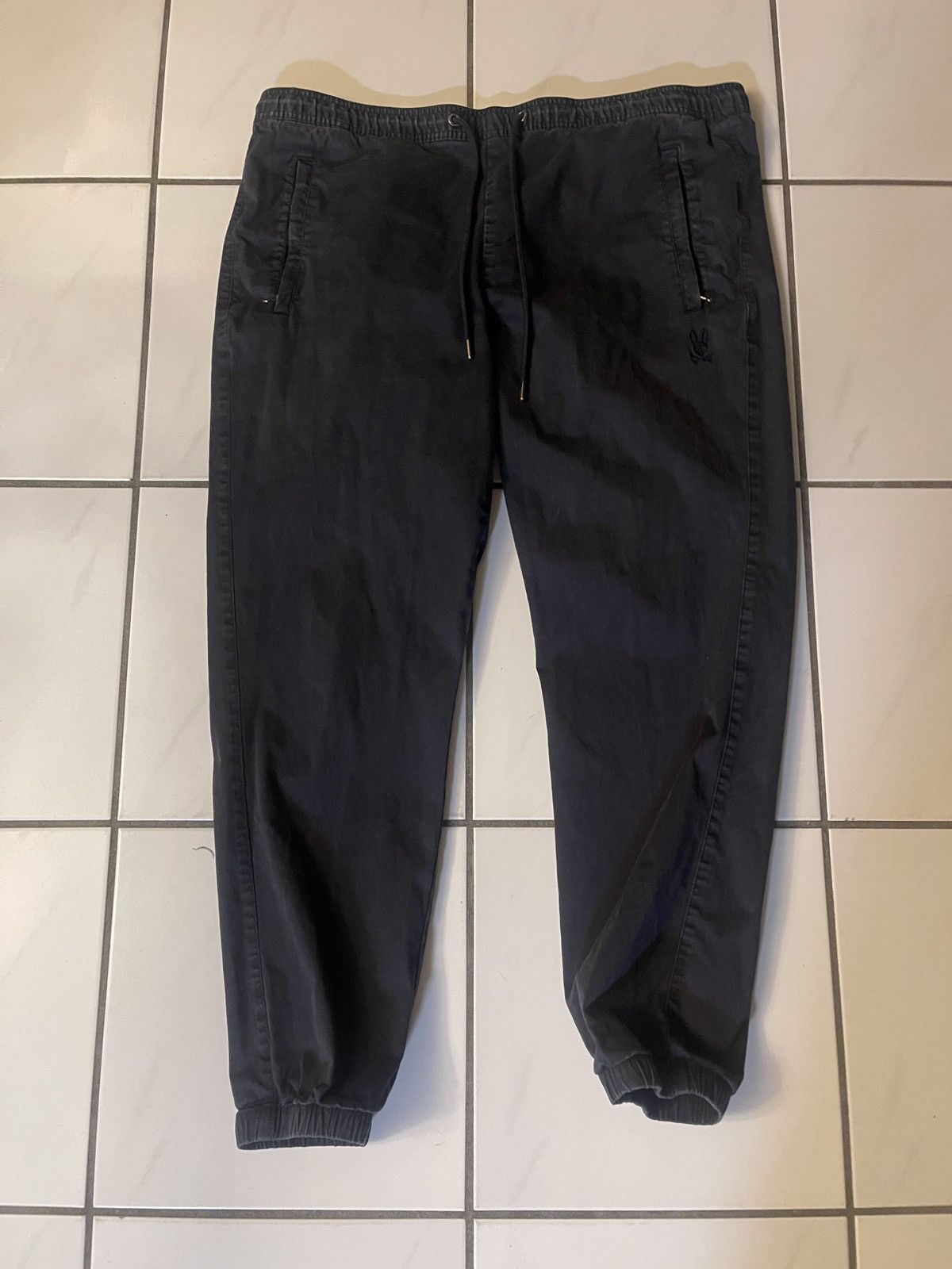 Psycho Bunny Psycho Bunny Mens Blue Drawstring Cotton Elastane Pants XL Size US 38 / EU 54 - 1 Thumbnail
