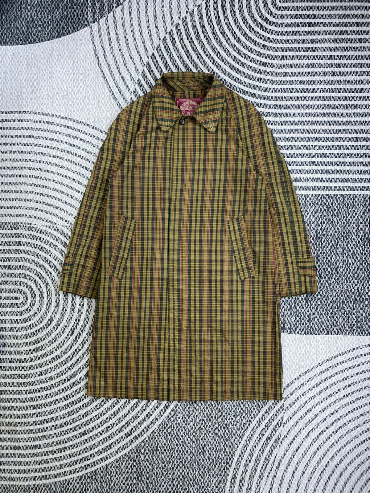 Other Vintage Harvard Checked Wool Long Trench Jacket Size US M / EU 48-50 / 2 - 2 Thumbnail