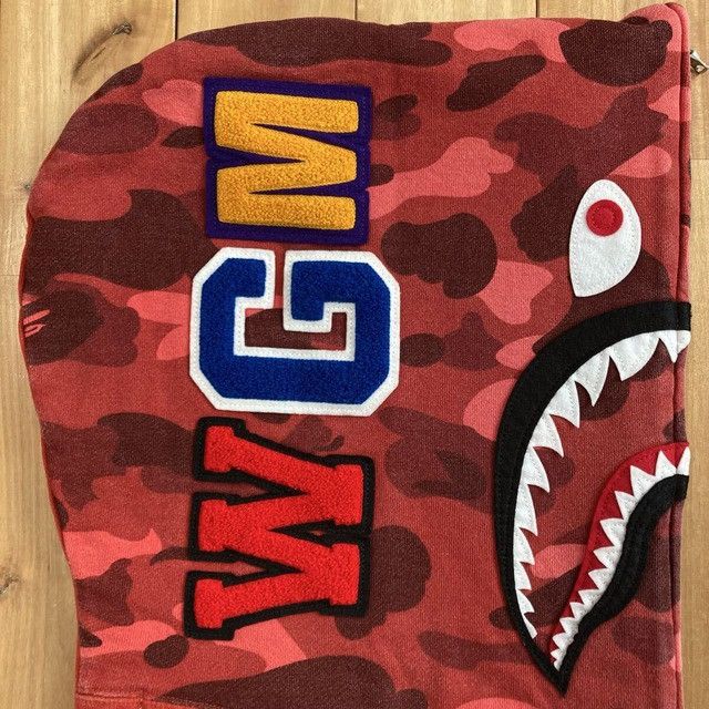 Bape BAPE Red camo Shark Full Zip Hoodie a bathing ape Size US XL / EU 56 / 4 - 4 Thumbnail