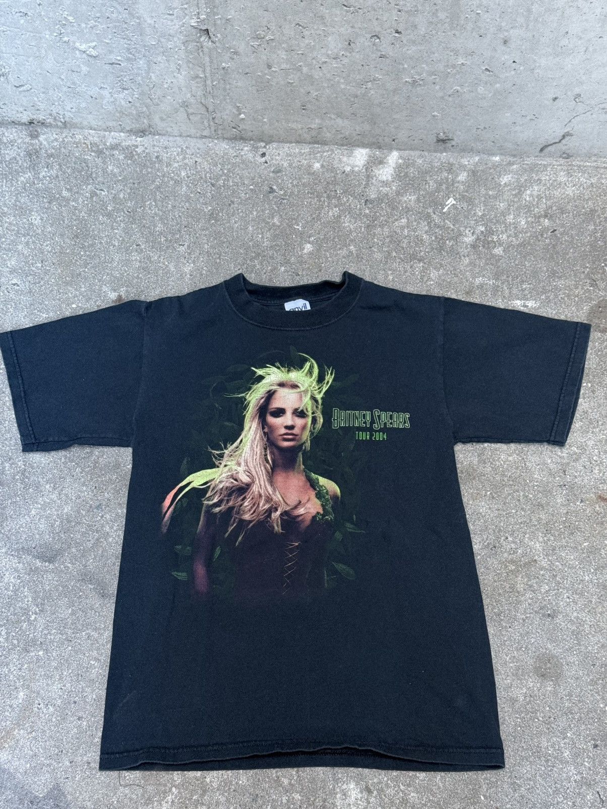 Anvil × Vintage Britney Spears Onyx Tour 2004 black cotton t-shirt