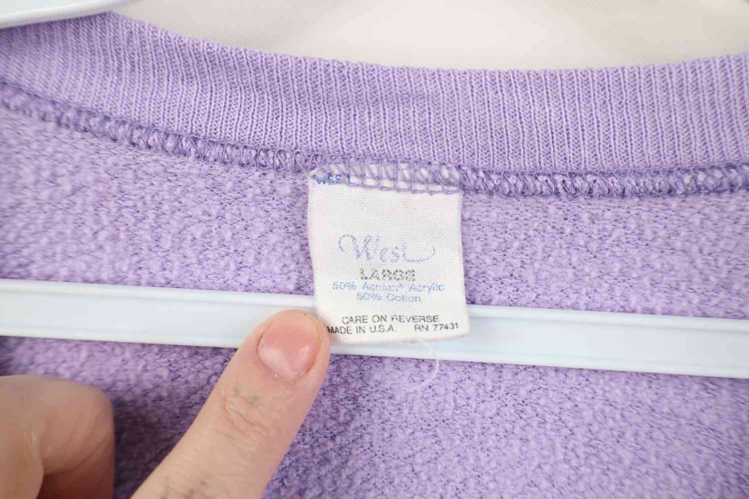 Vintage Vintage 70s 80s Streetwear Blank Raglan Sweatshirt Lilac USA Size L / US 10 / IT 46 - 4 Thumbnail