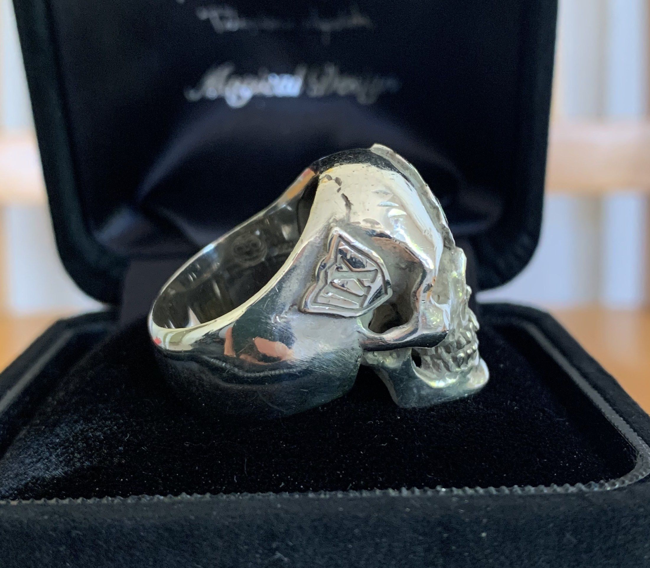 Number (N)ine SS05 "Nightcrawler" Bejeweled Silver Skull Ring w/ box Size ONE SIZE - 4 Thumbnail