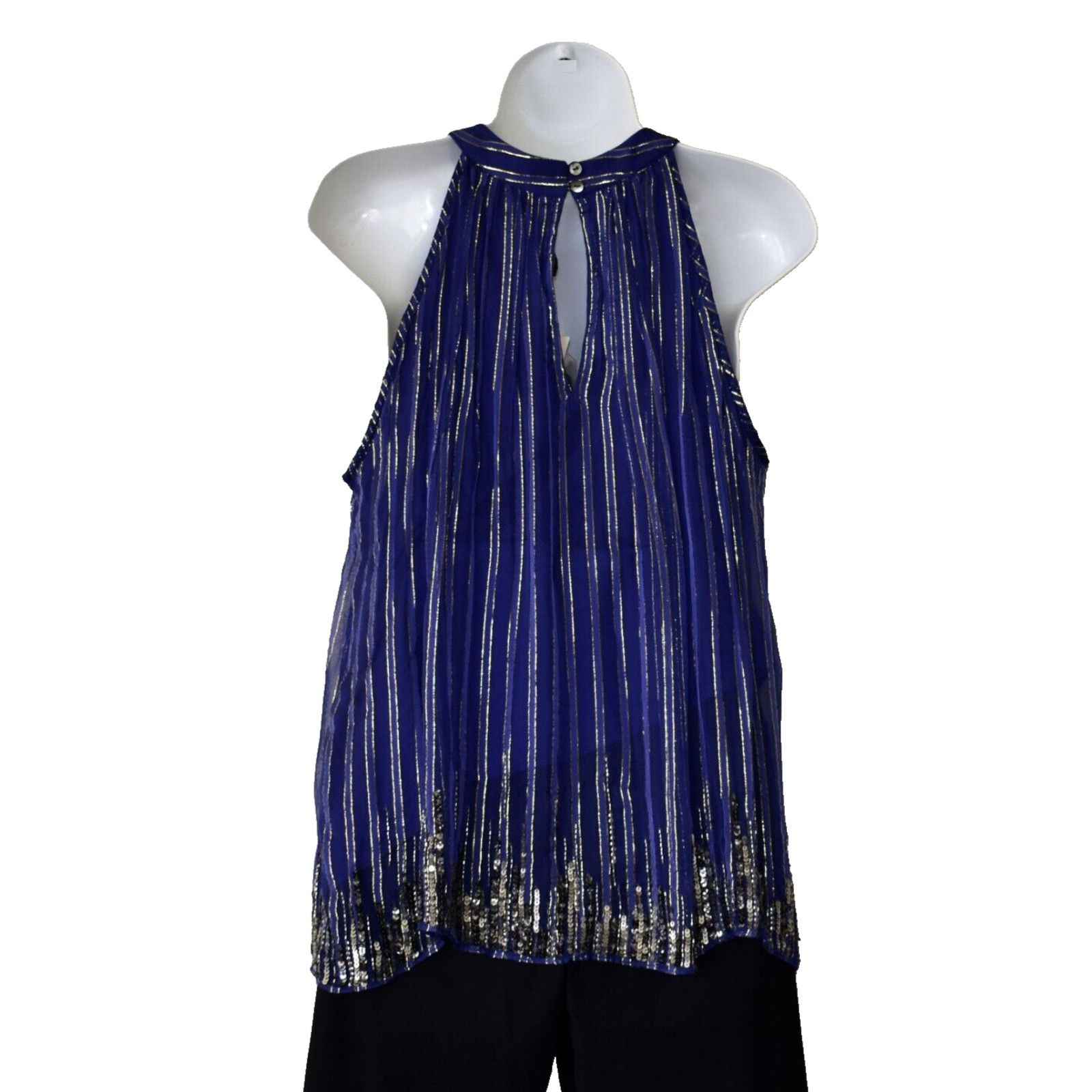 Anthropologie NWT RANNA GILL ANTHROPOLOGIE Sapphire Stripe Halter Top Sz M Size M / US 6-8 / IT 42-44 - 3 Thumbnail