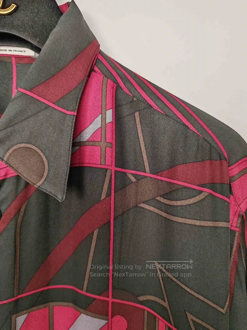 Hermes Hermes size 39 Men's Geometric Logo Silk Shirt Size US M / EU 48-50 / 2 - 4 Thumbnail